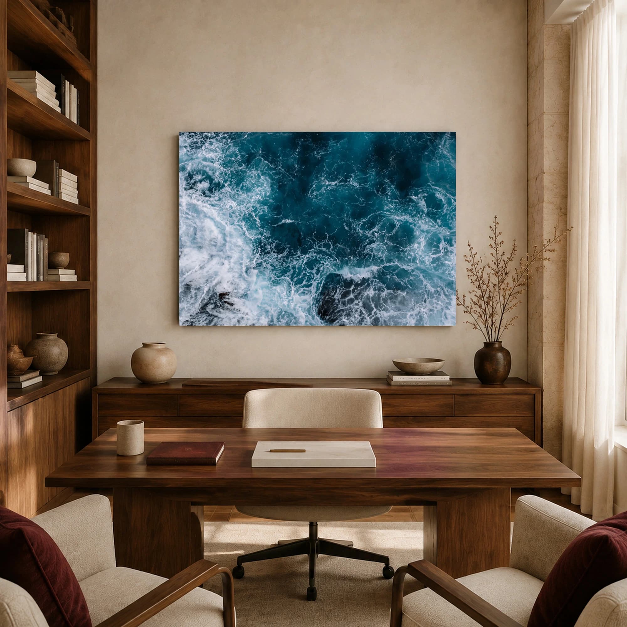 Azure Tides Aerial Ocean Waves Canvas Print, view 8
