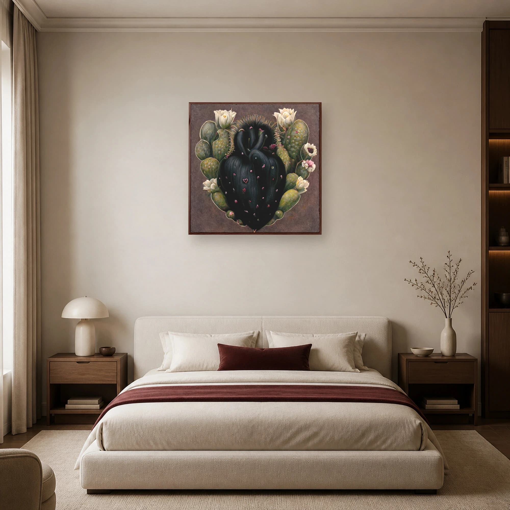 Surreal Botanical Heart Wall Art Canvas Print, view 6