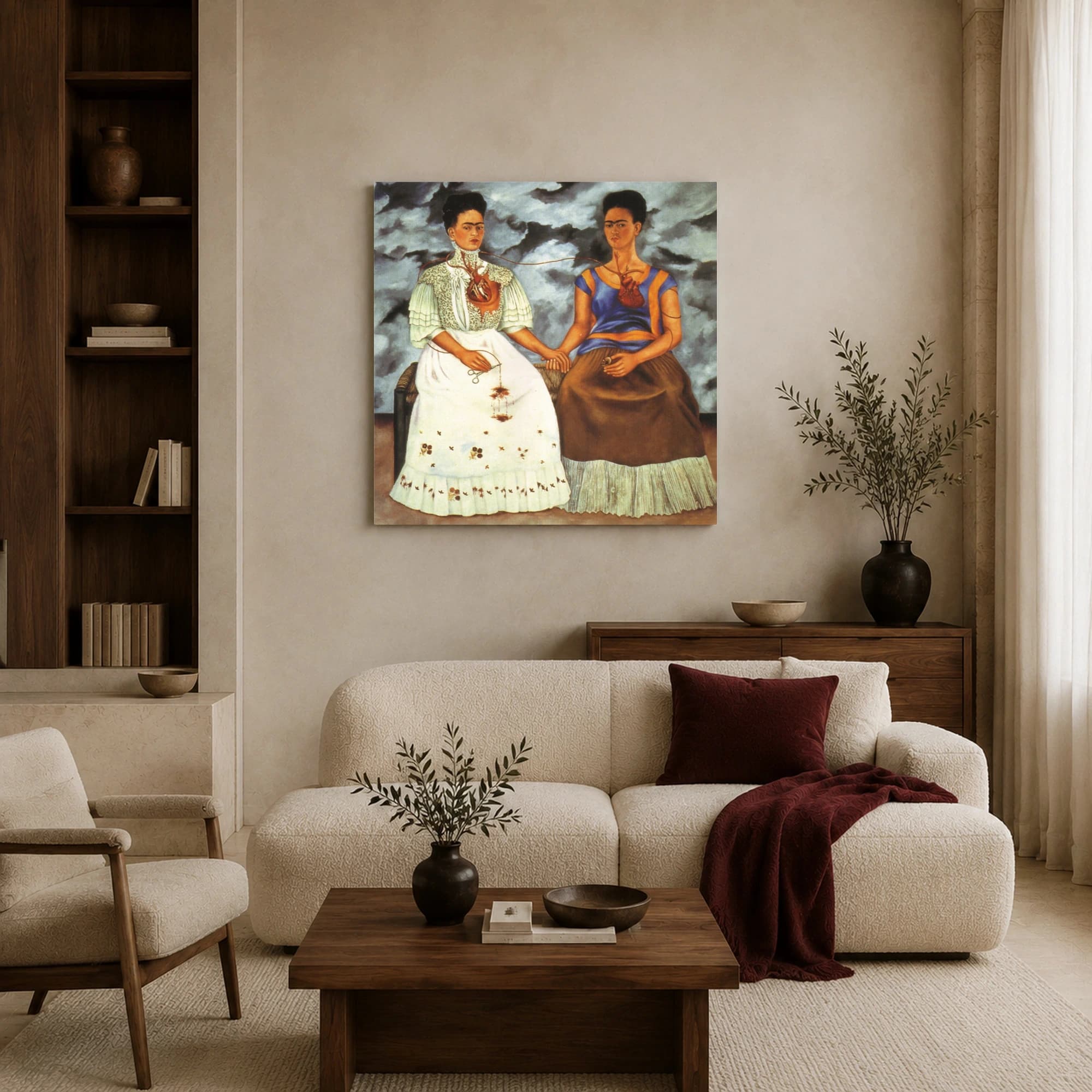 The Two Fridas Masterpiece Surrealist Canvas Art, view 4