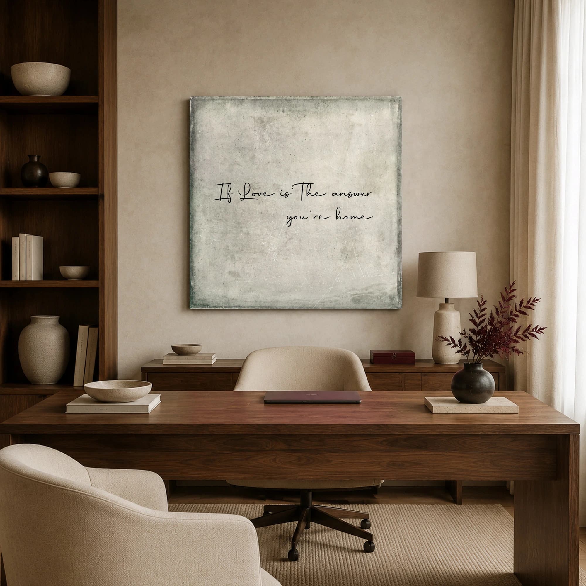 If Love Is The Answer You're Home Typography Print, view 3