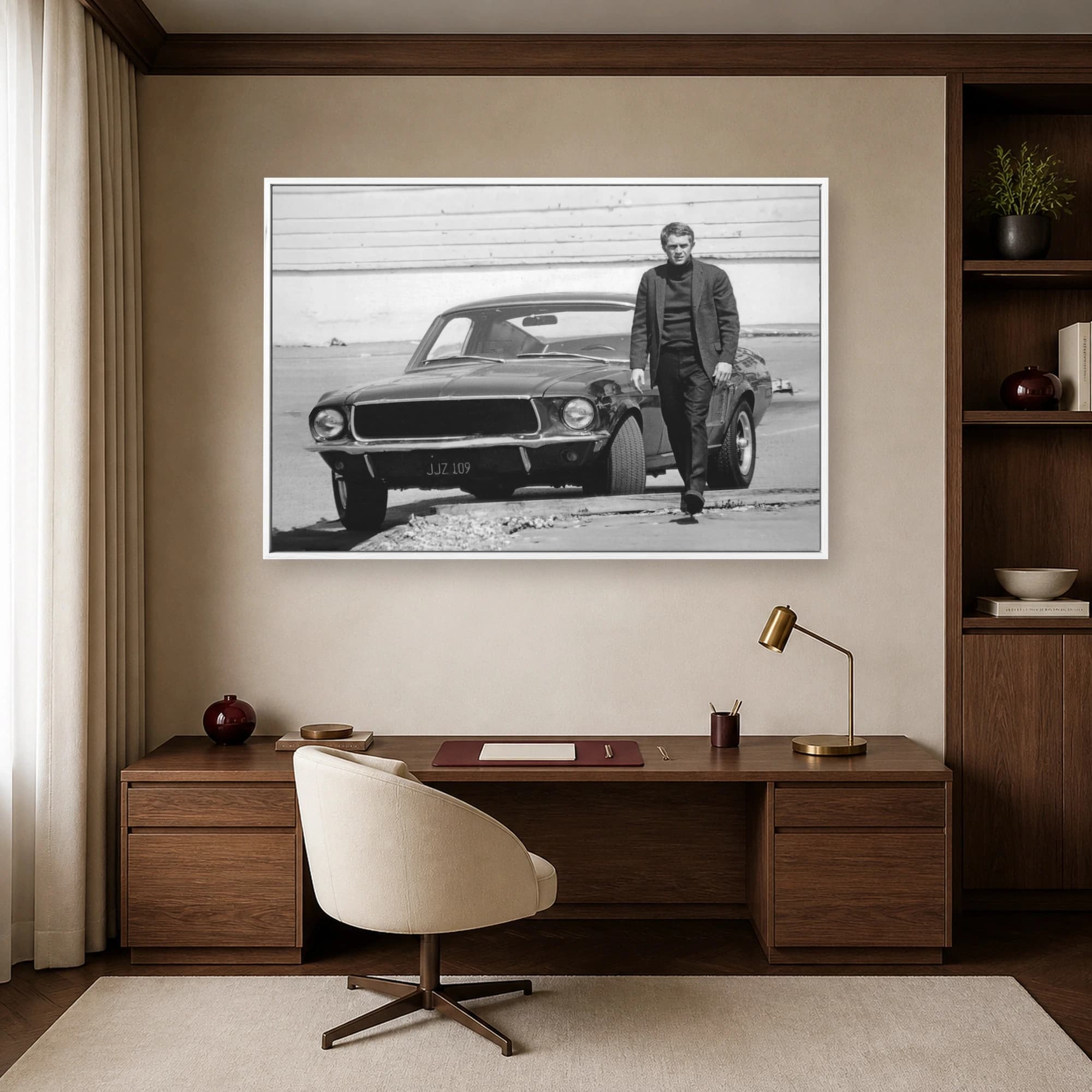 Steve McQueen and Bullitt Mustang Wall Art, view 6