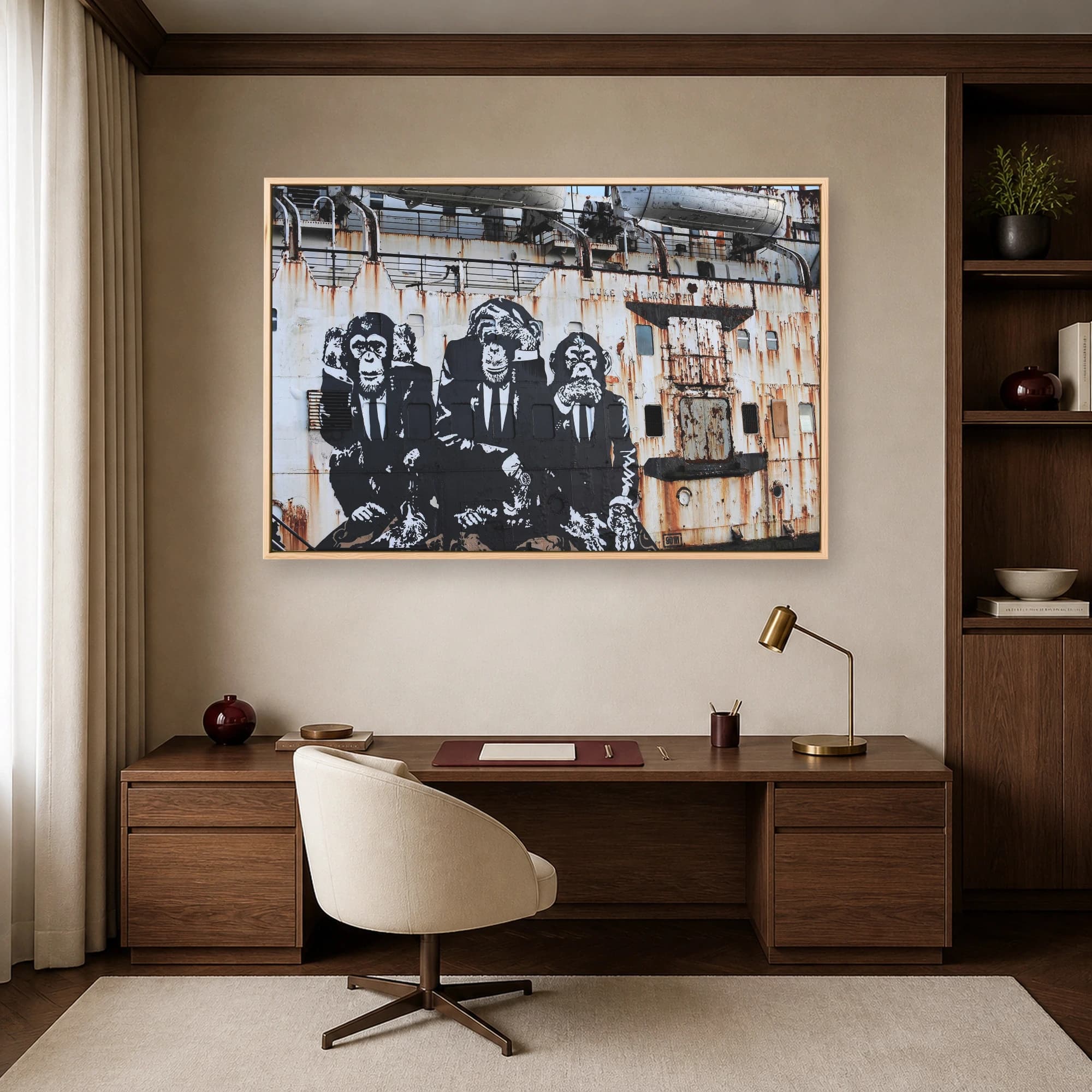 Three Wise Chimps Street Art Canvas Print, view 6