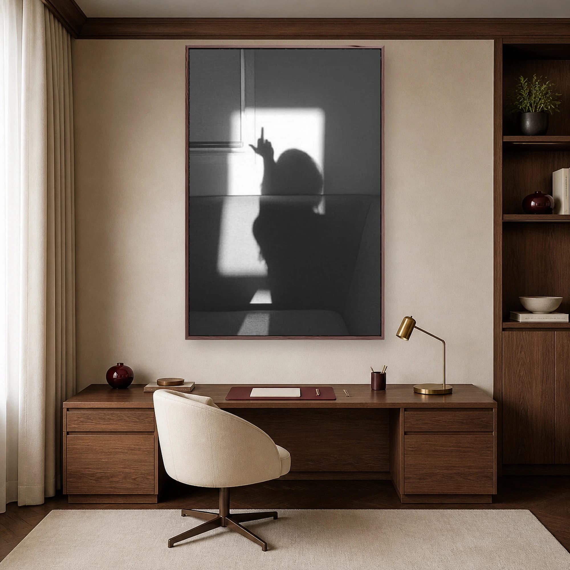 Shadow Defiance Black and White Wall Art, view 5