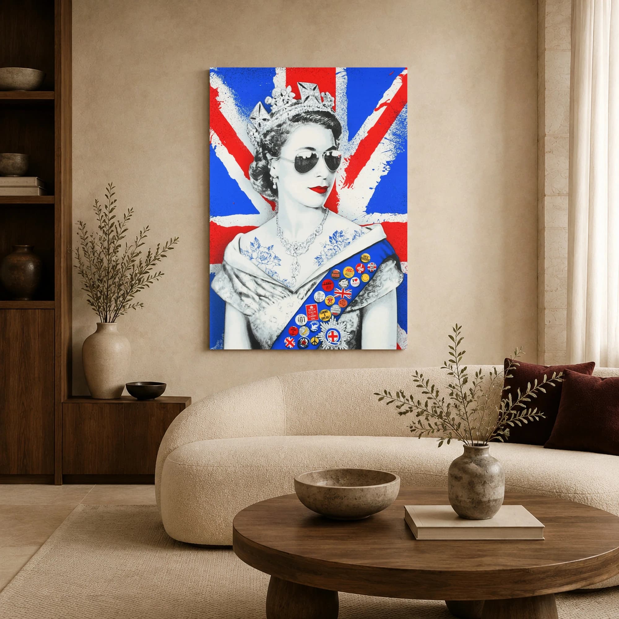 Rebel Queen Elizabeth II Pop Art Canvas Print, view 5
