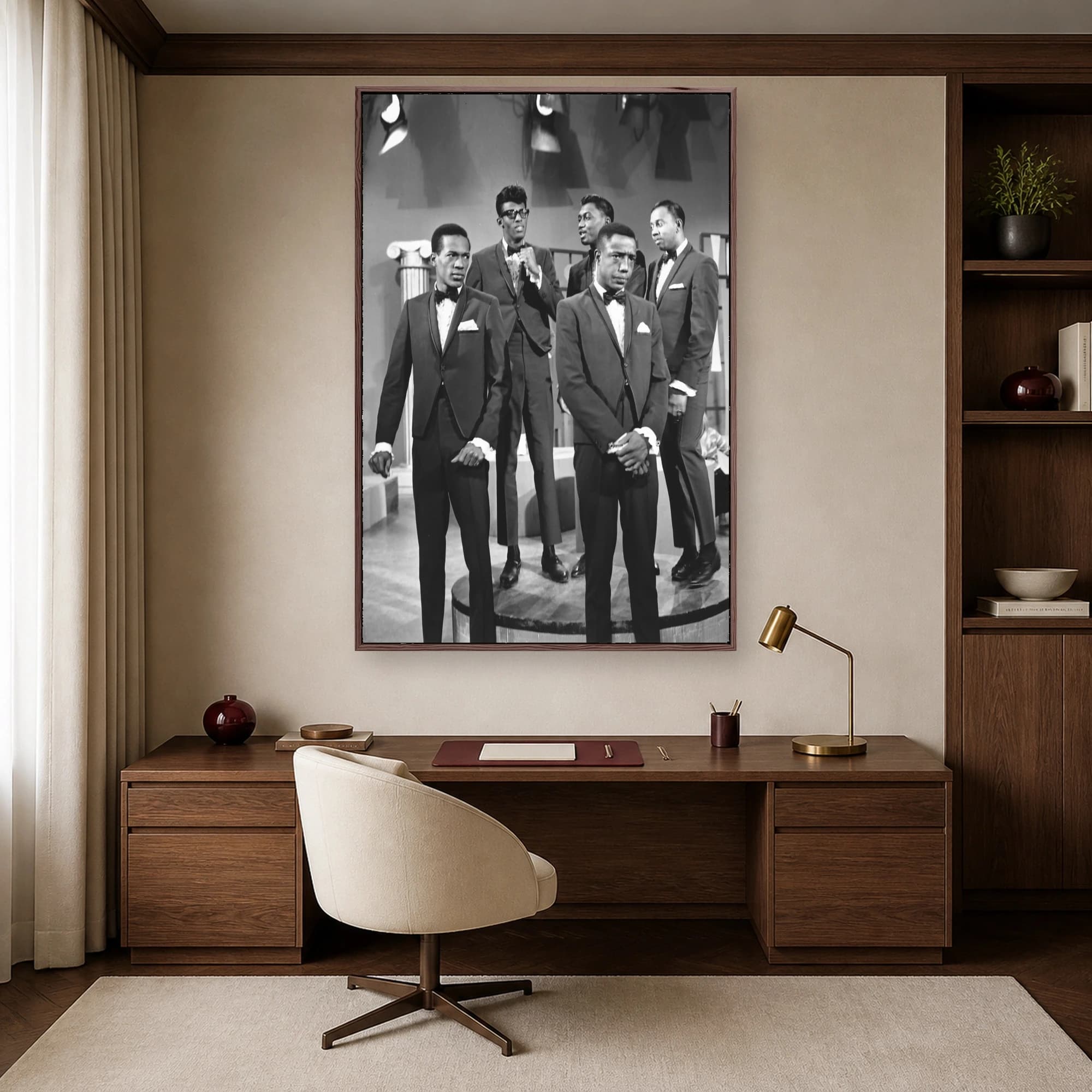 The Temptations Vintage Black and White Motown Wall Art Print, view 5