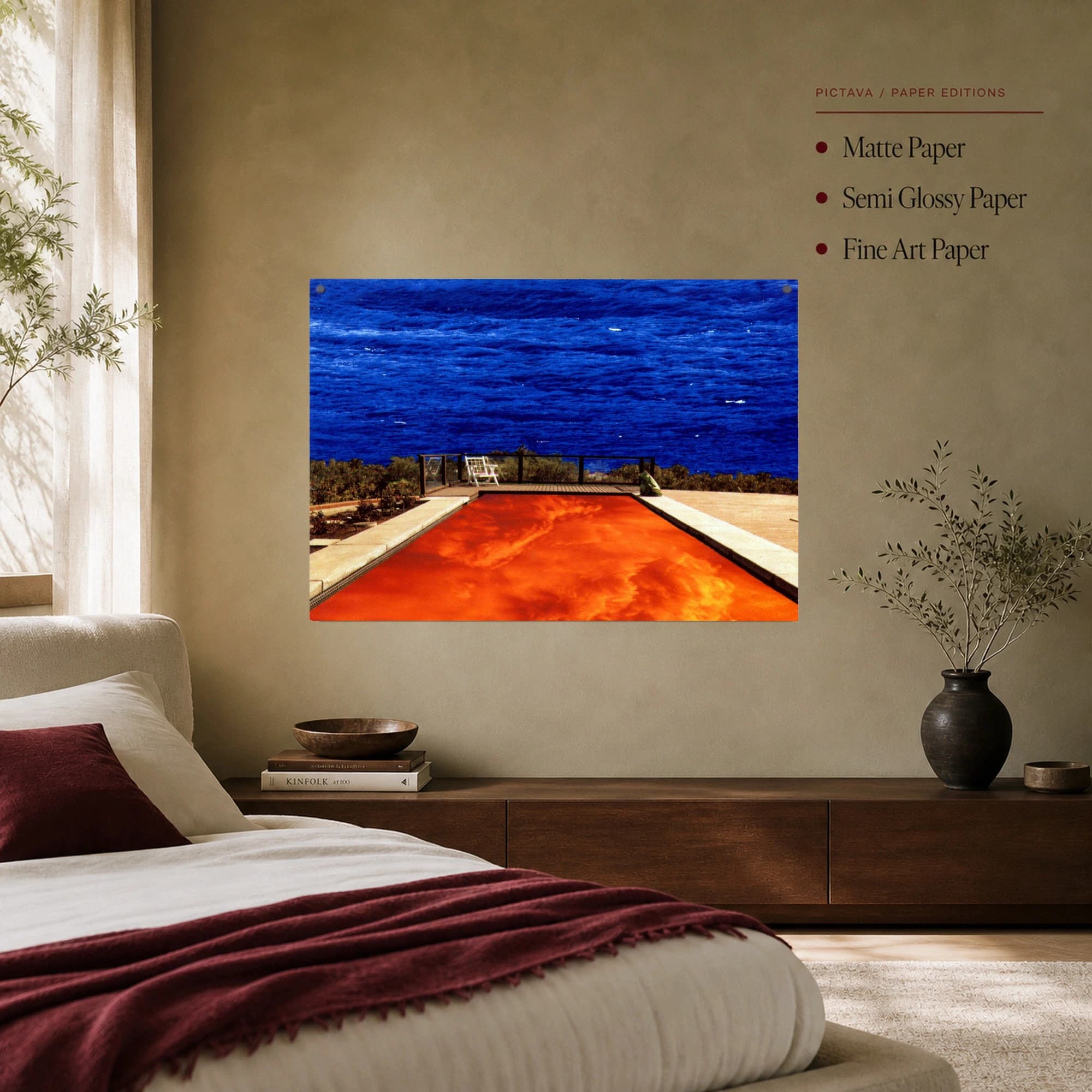 Surreal Ocean and Fiery Pool Coastal Wall Art, view 7