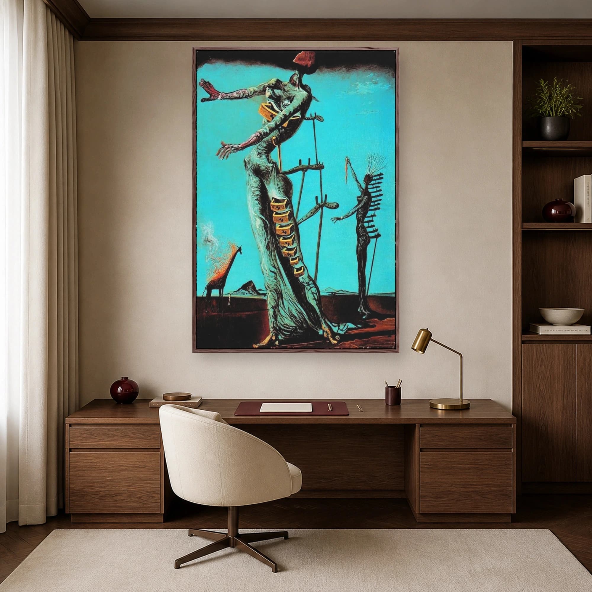 The Burning Giraffe by Salvador Dali Surrealist Art Print, view 5