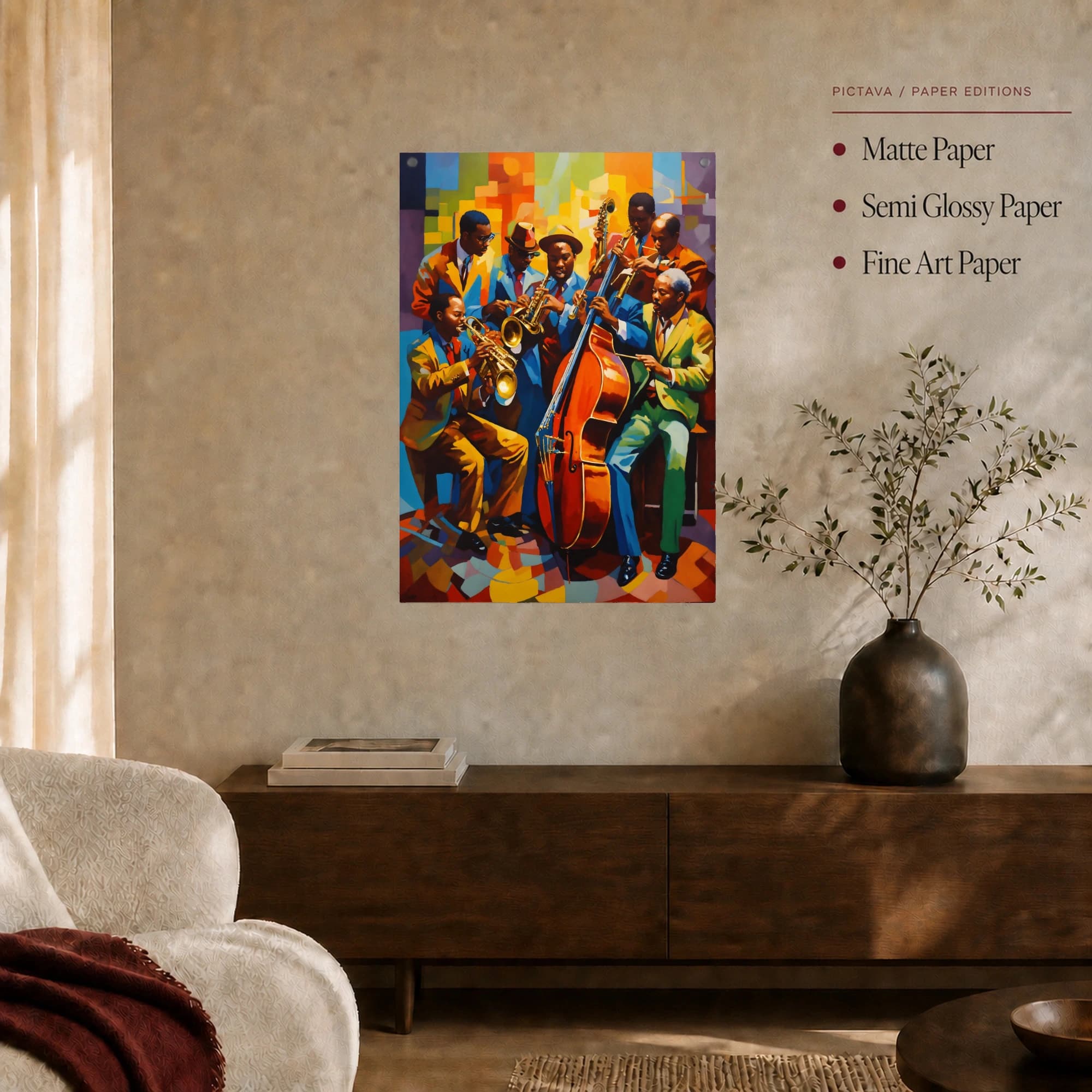 Vibrant Jazz Band Abstract Art Print, view 6