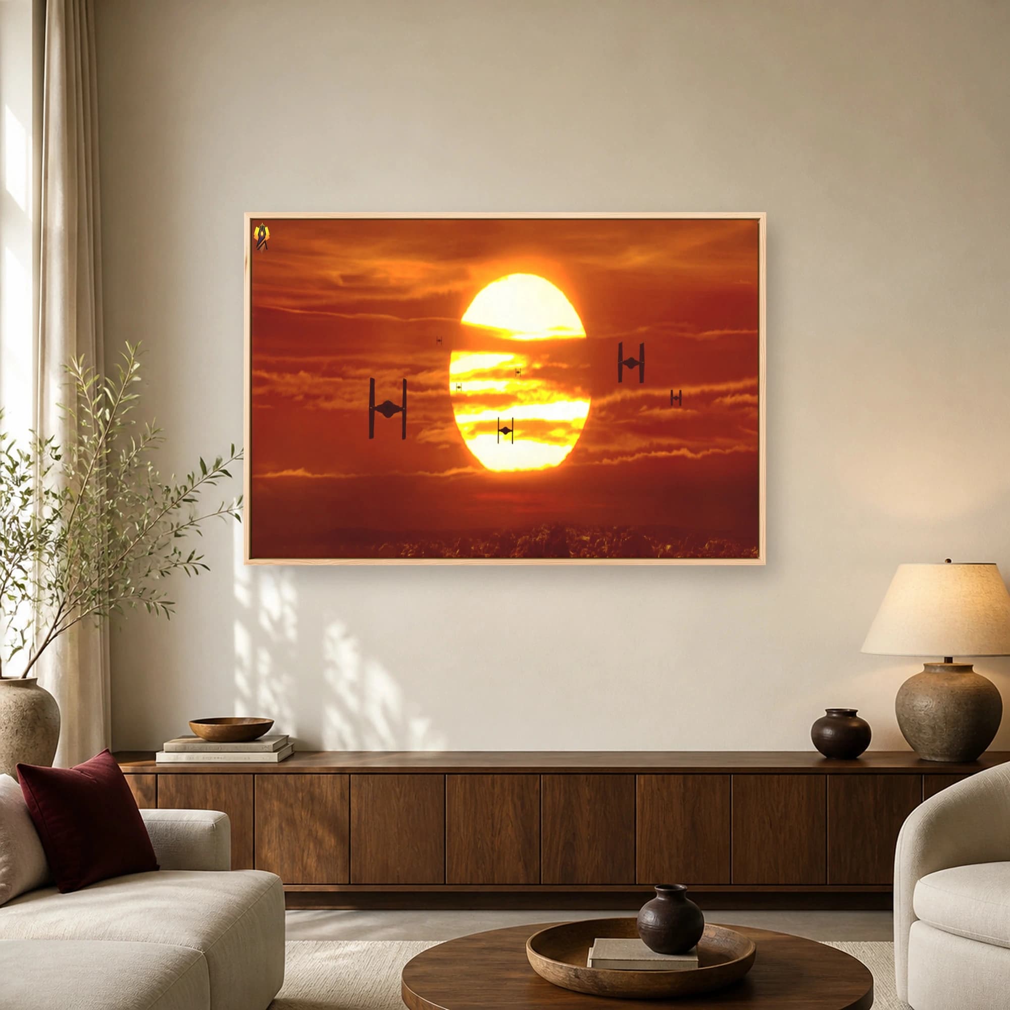 TIE Fighter Sunset Sci-Fi Wall Art, view 2