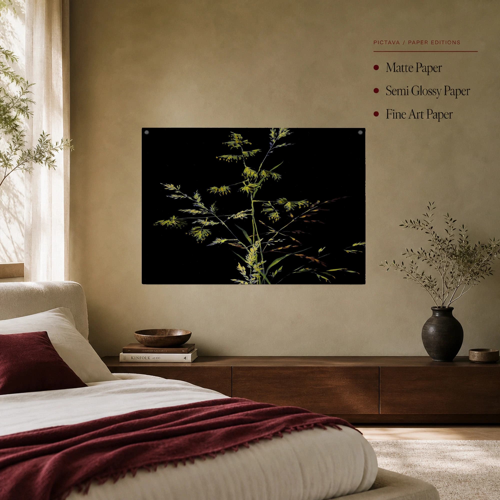 Nocturnal Botanical Grasses Canvas Art, view 7