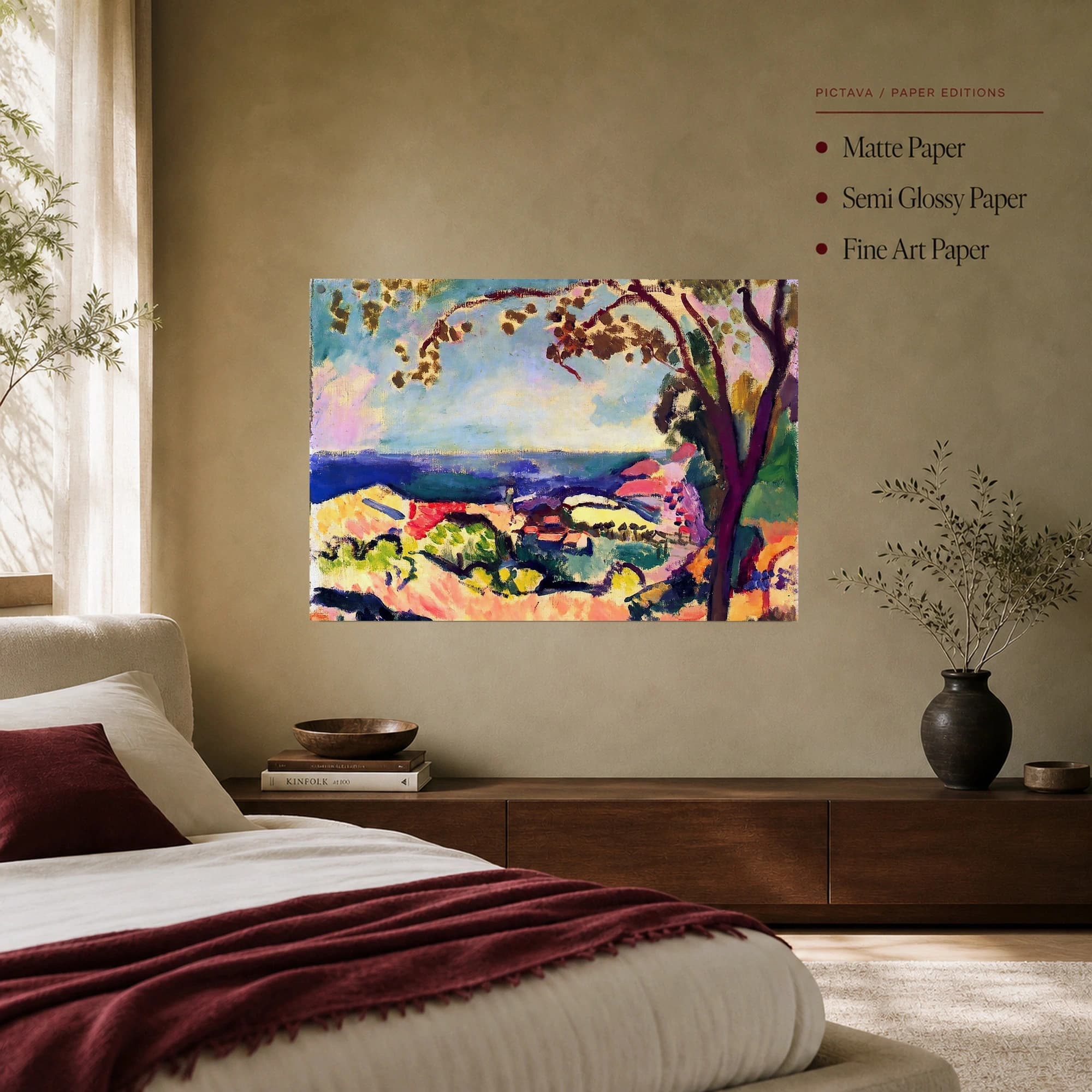 Expressionist Coastal Landscape with Red Roofs Canvas Print, view 7