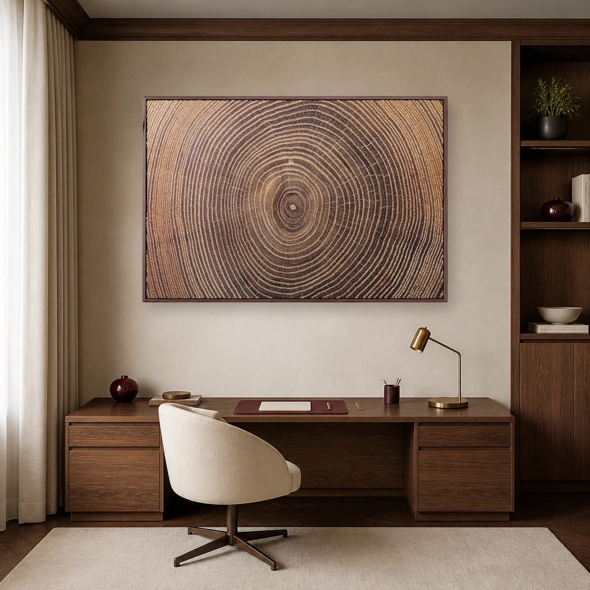 Wooden Growth Rings Natural Tree Cross-Section Wall Art, view 6