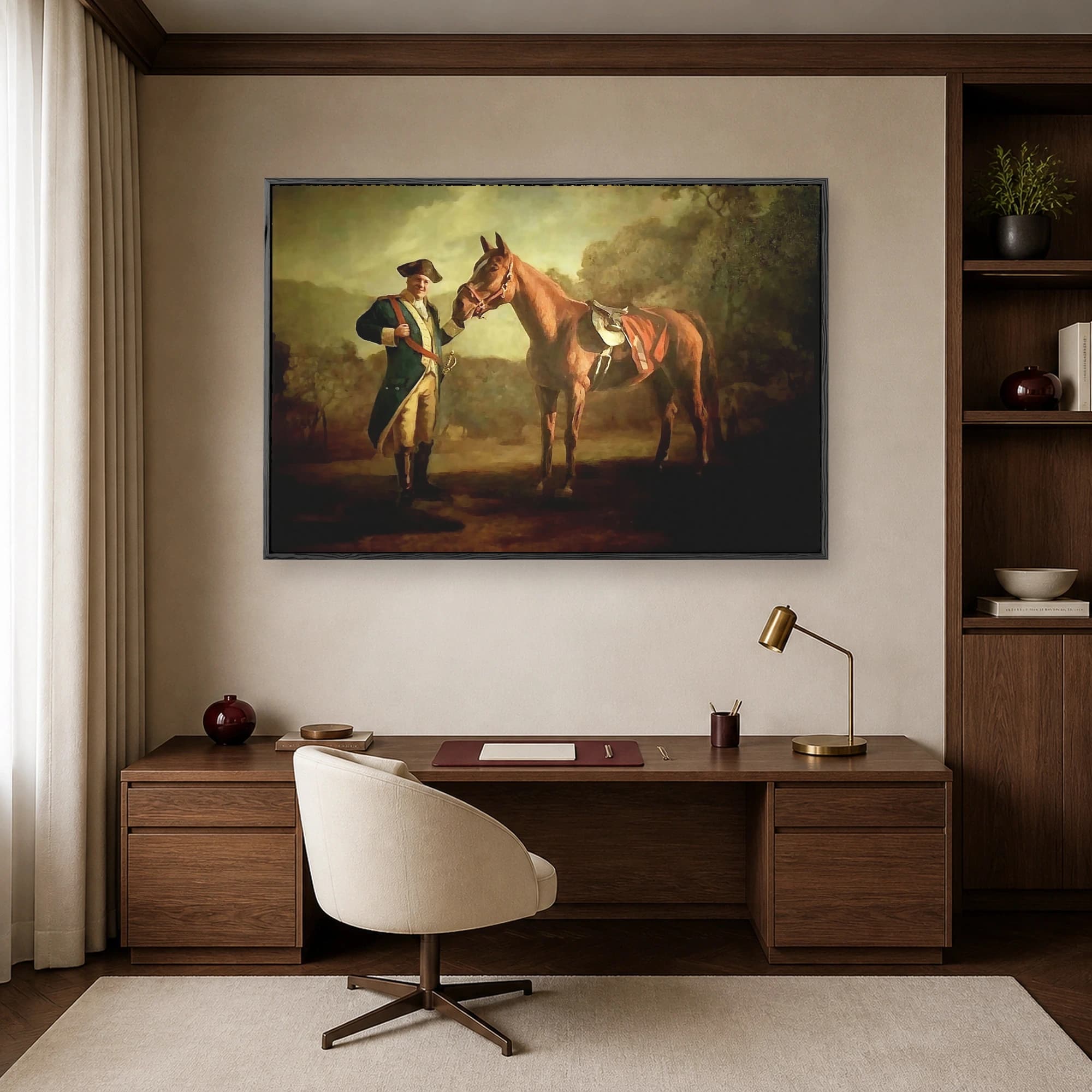 18th Century Officer Equestrian Portrait Wall Art Canvas Print, view 7