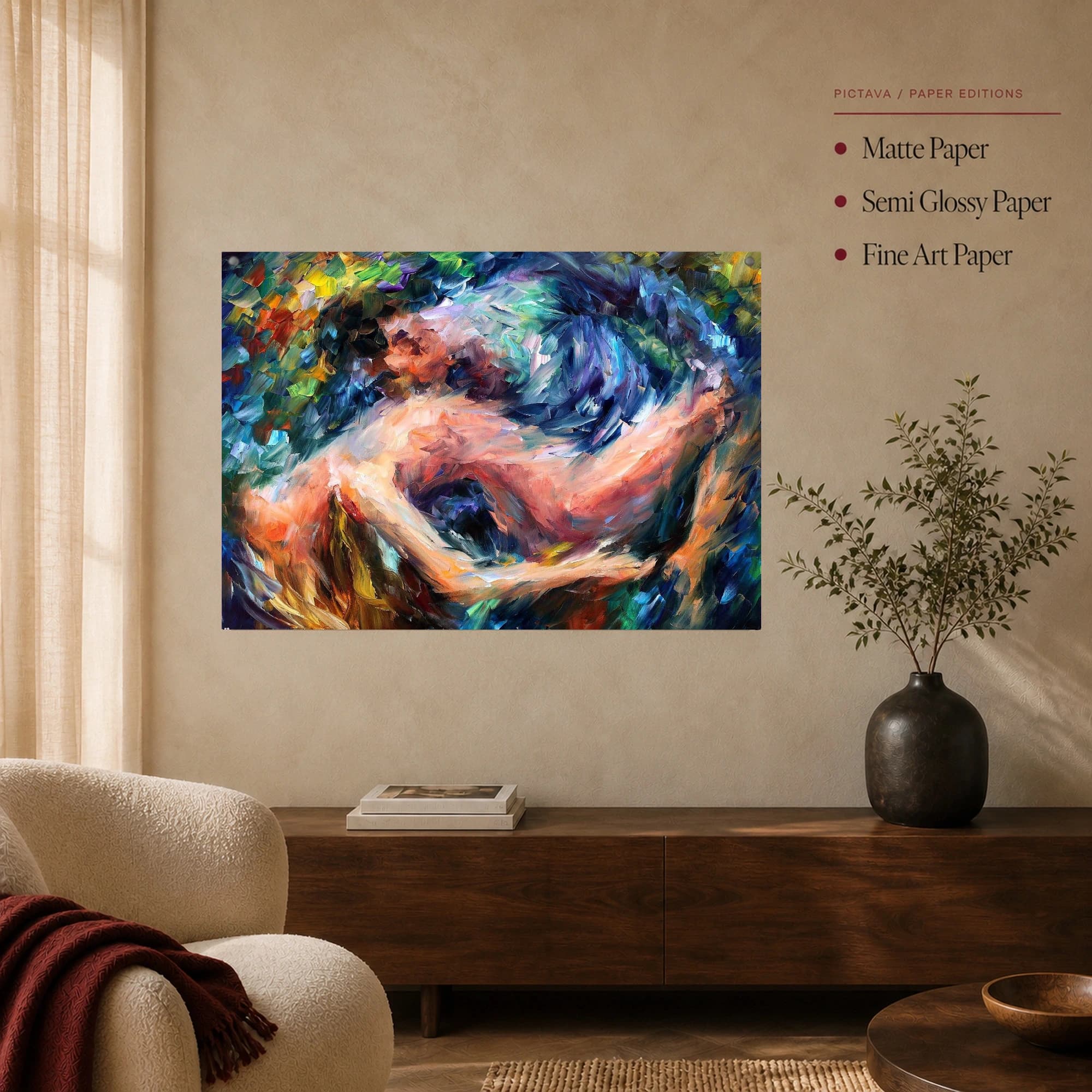 Abstract Embrace Impasto Canvas Print, view 4