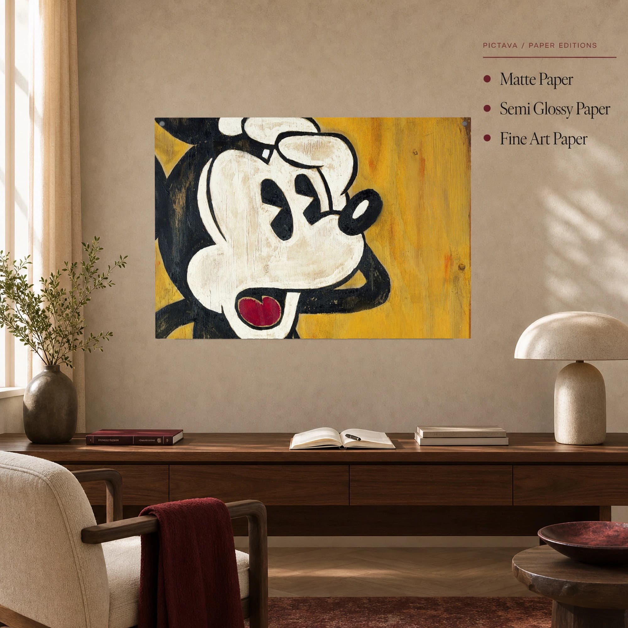 Vintage Mickey Mouse Wooden Wall Art Print, view 4