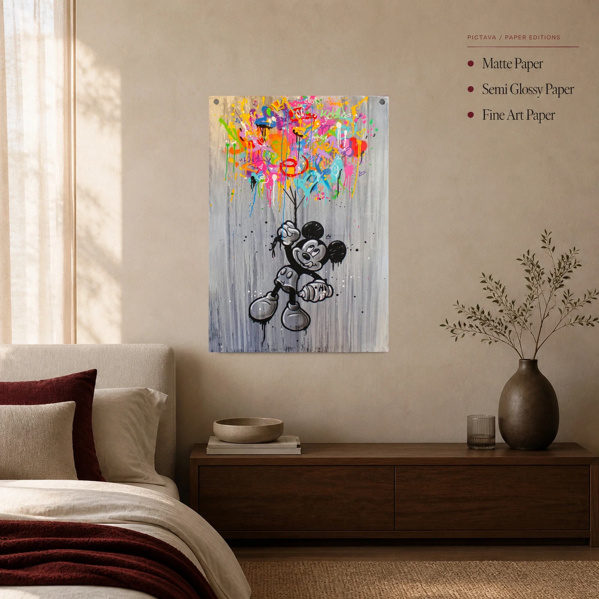 Graffiti Mickey Mouse Street Art Canvas Print, view 5