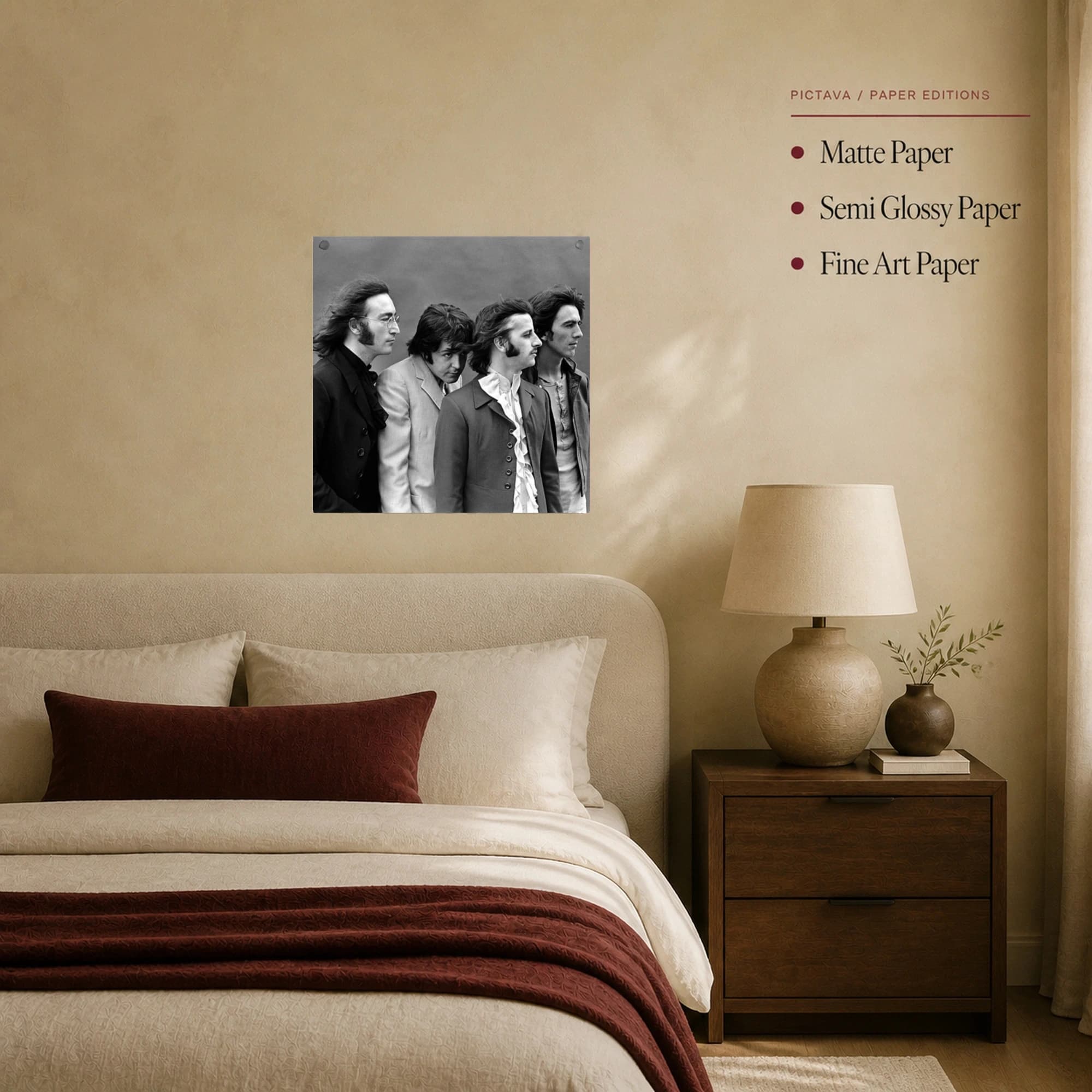 The Beatles Classic Black and White Portrait Wall Art, view 8