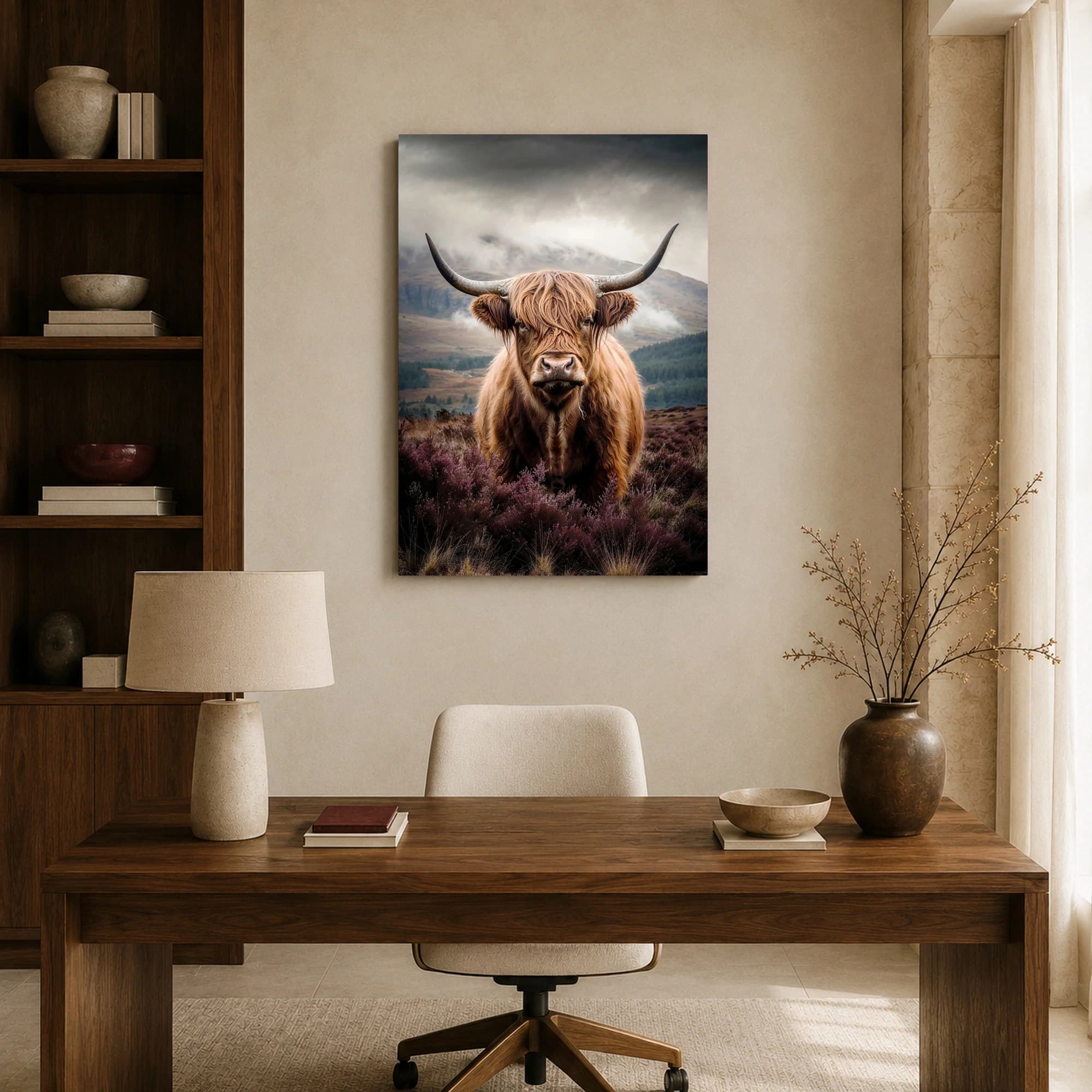 Highland Majesty Scottish Cattle Wildlife Portrait Canvas Print, view 8