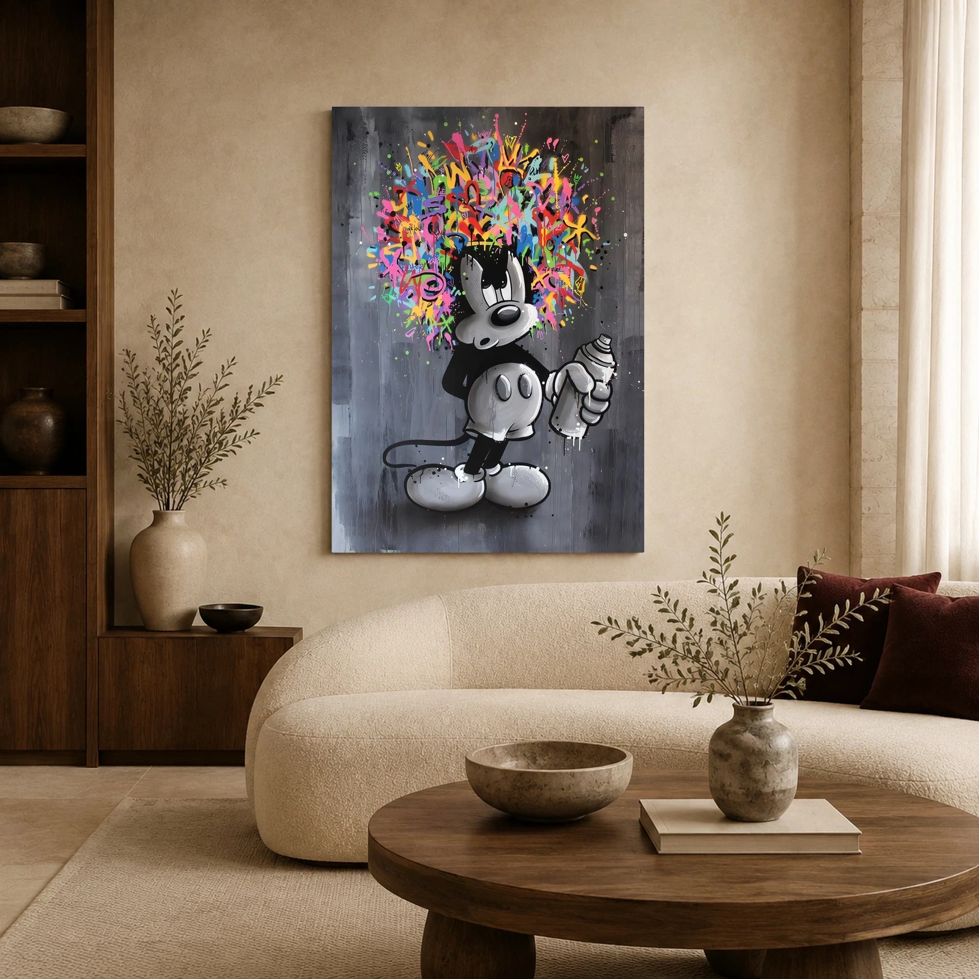 Graffiti Mickey Street Art Canvas Print, view 4