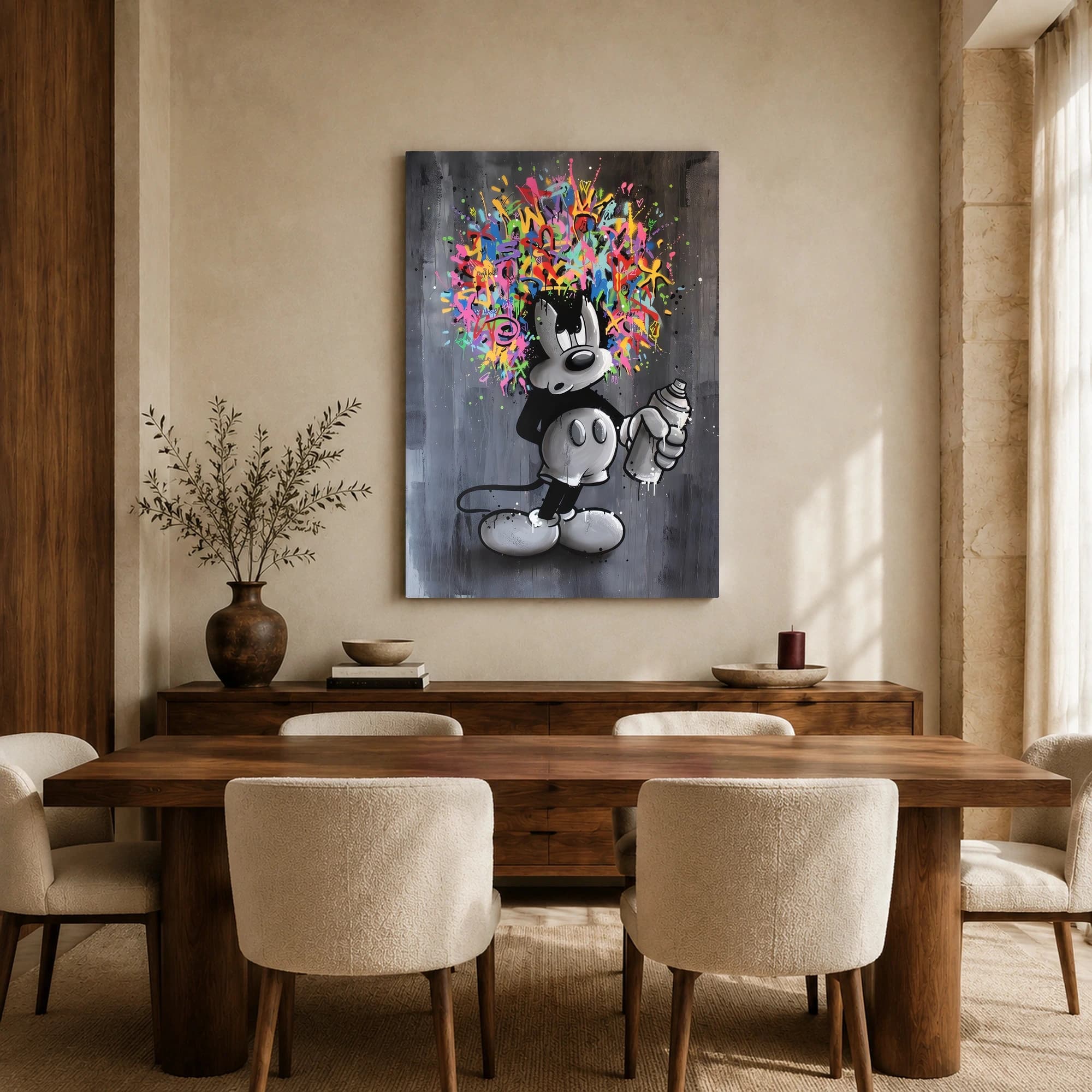 Graffiti Mickey Street Art Canvas Print, view 7