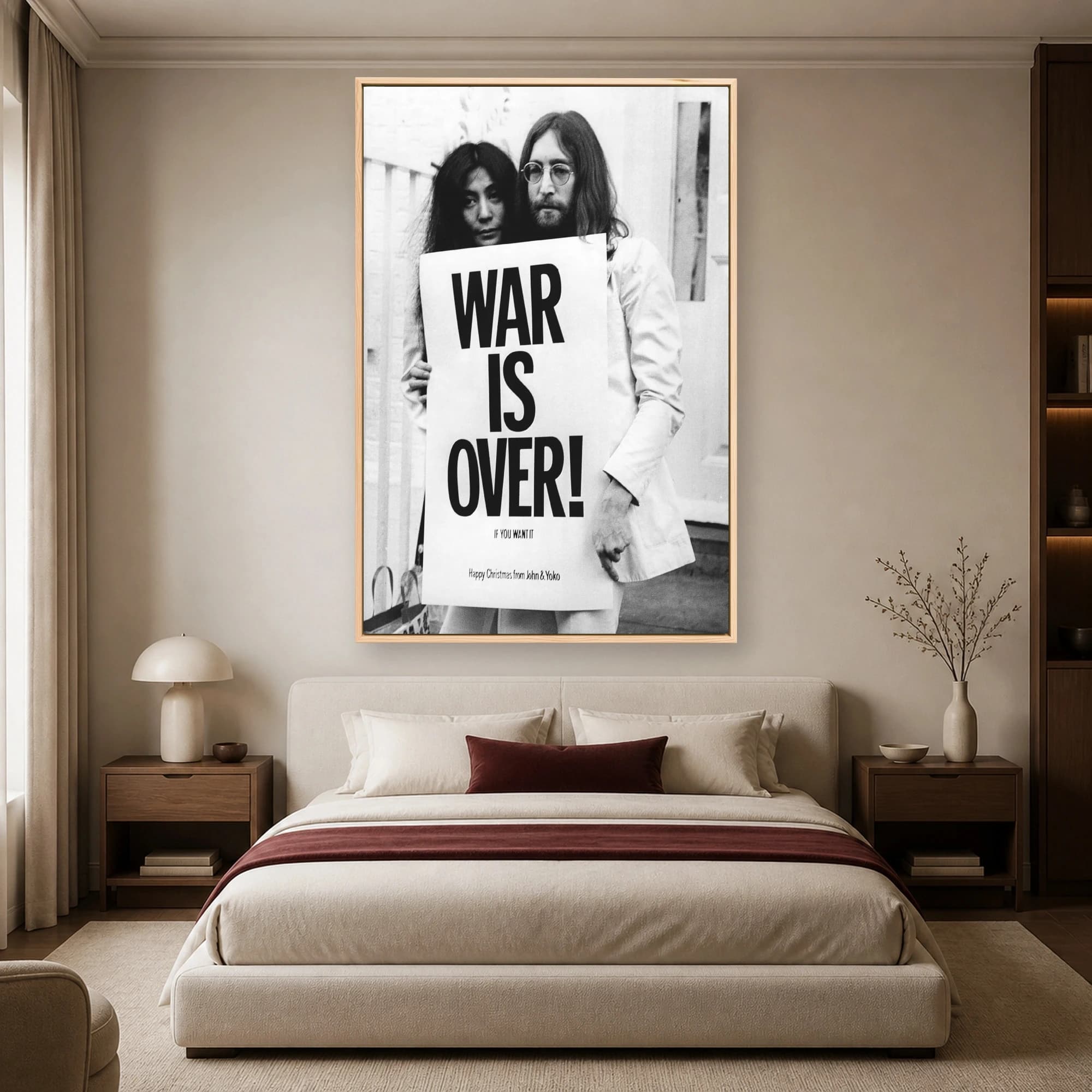 John Lennon and Yoko Ono War Is Over Peace Poster Print, view 4