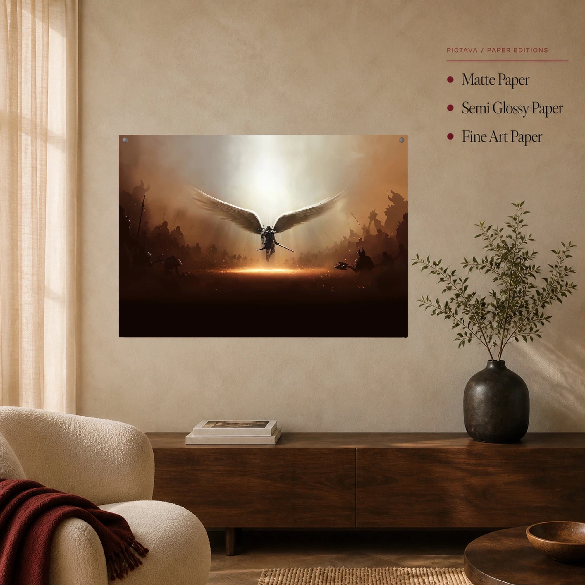 Archangel of Divine Light Dark Fantasy Wall Art, view 3