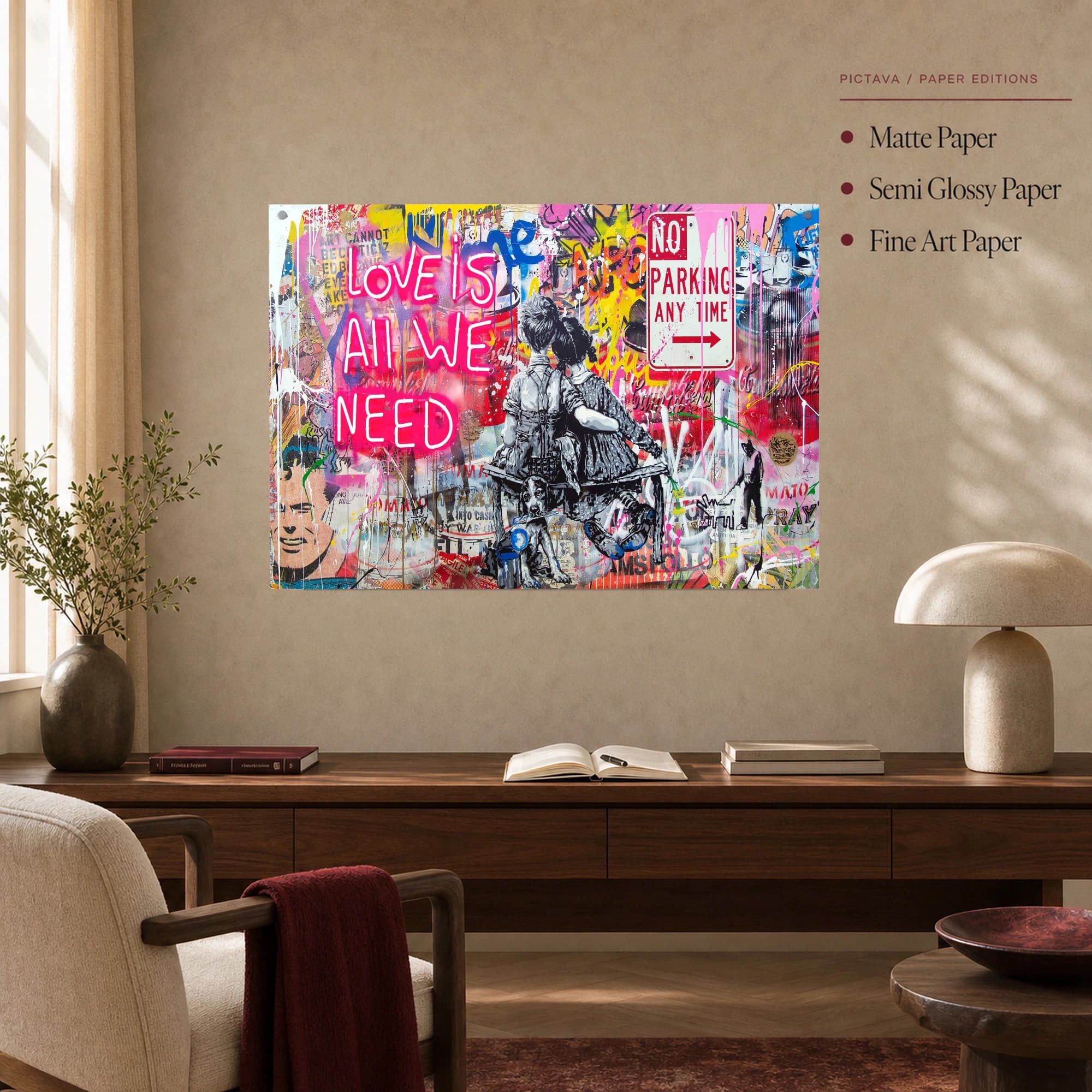 Love Is All We Need Street Art Canvas Print, view 5