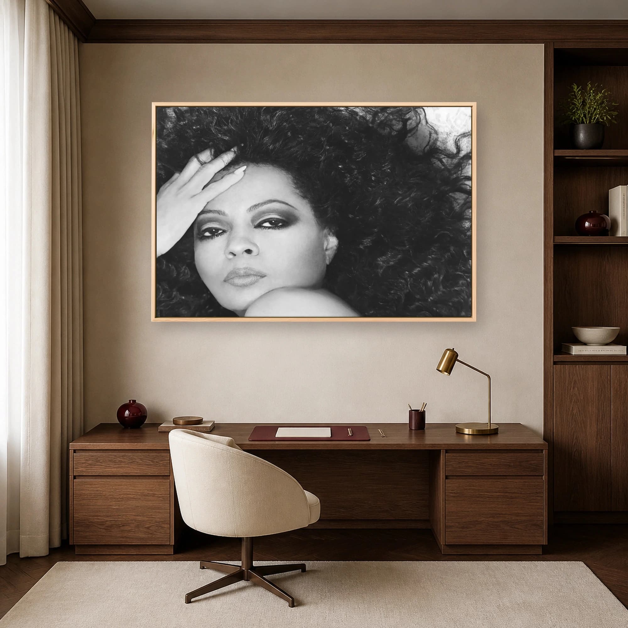 Diana Ross Black and White Portrait Wall Art, view 6