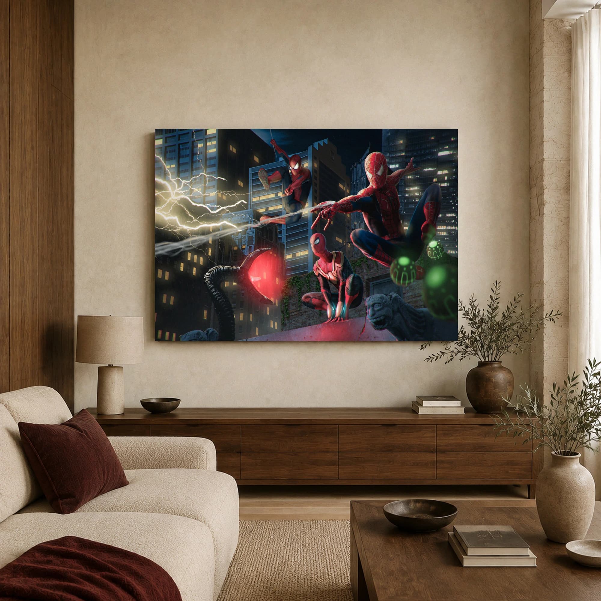 Spider-Man Multiverse Cinematic Action Canvas Print, view 3
