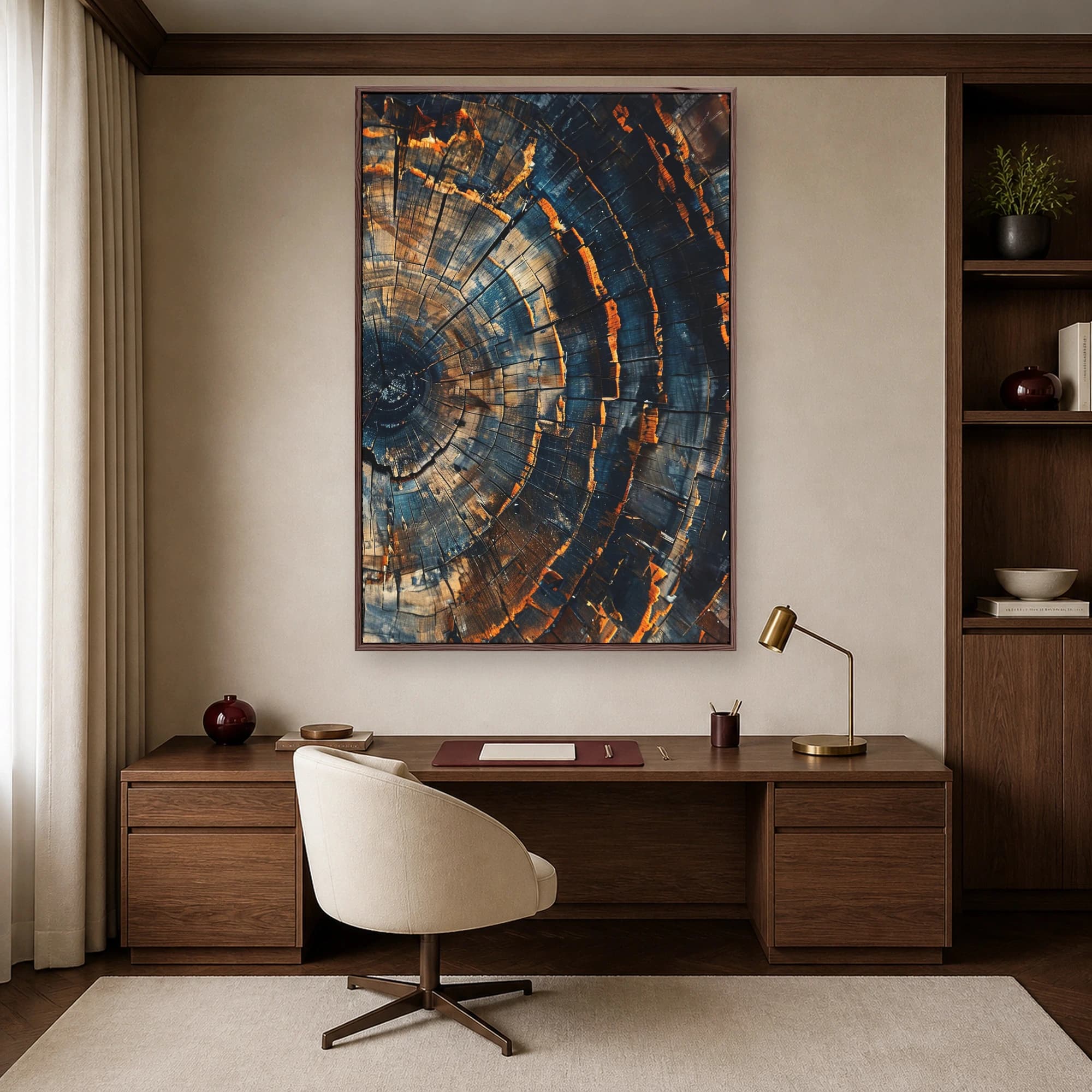 Charred Timber Rings Abstract Wall Art, view 7
