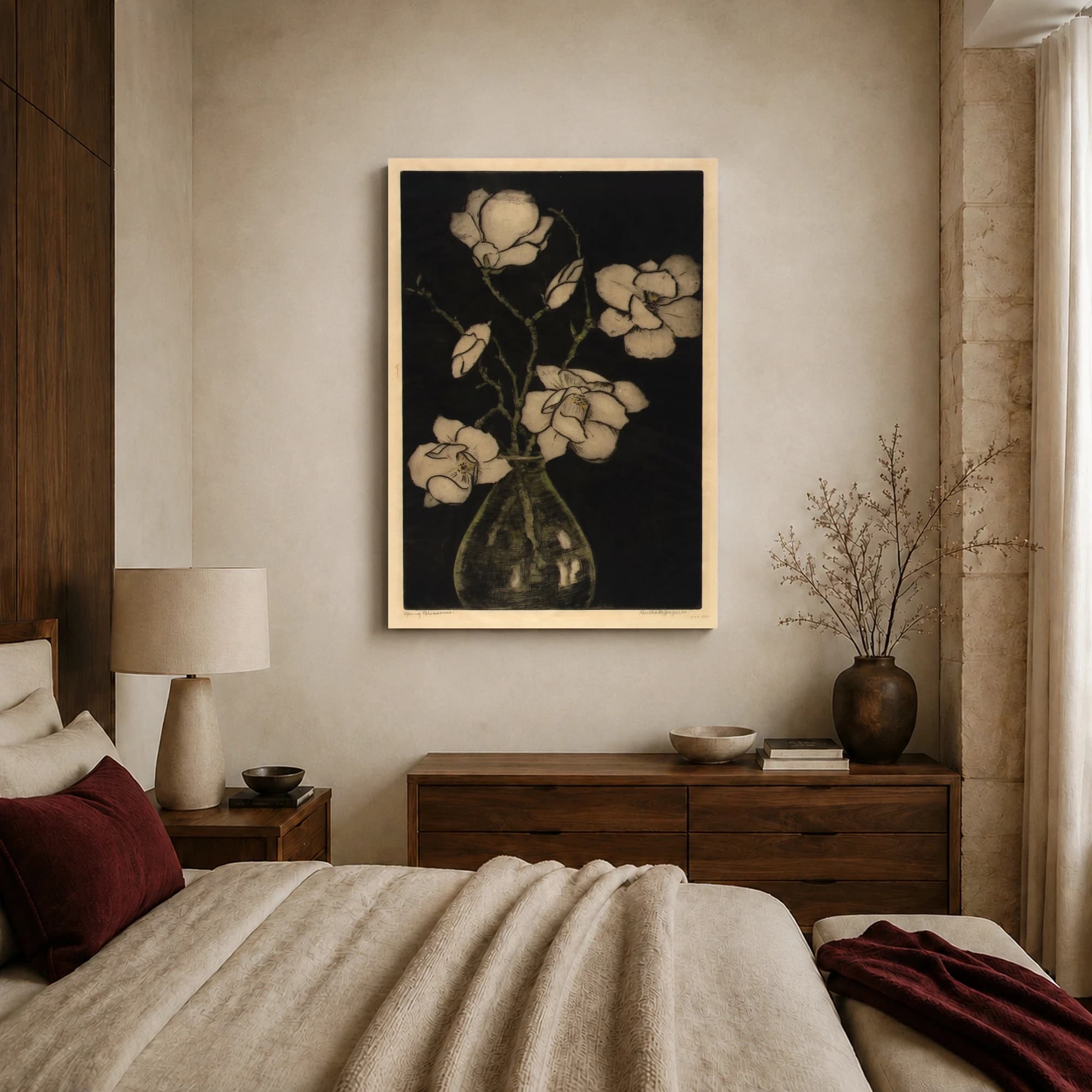 Spring Blossoms Botanical Etching Wall Art, view 5