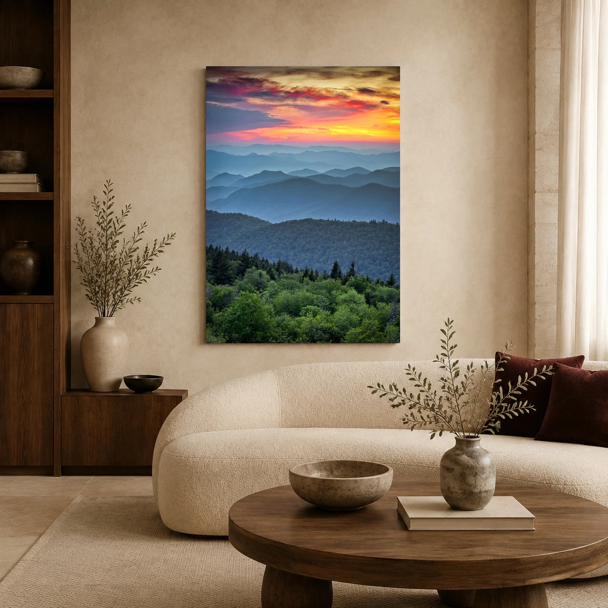 Sunset Over Blue Ridge Mountains Vertical Fine Art Print, view 6
