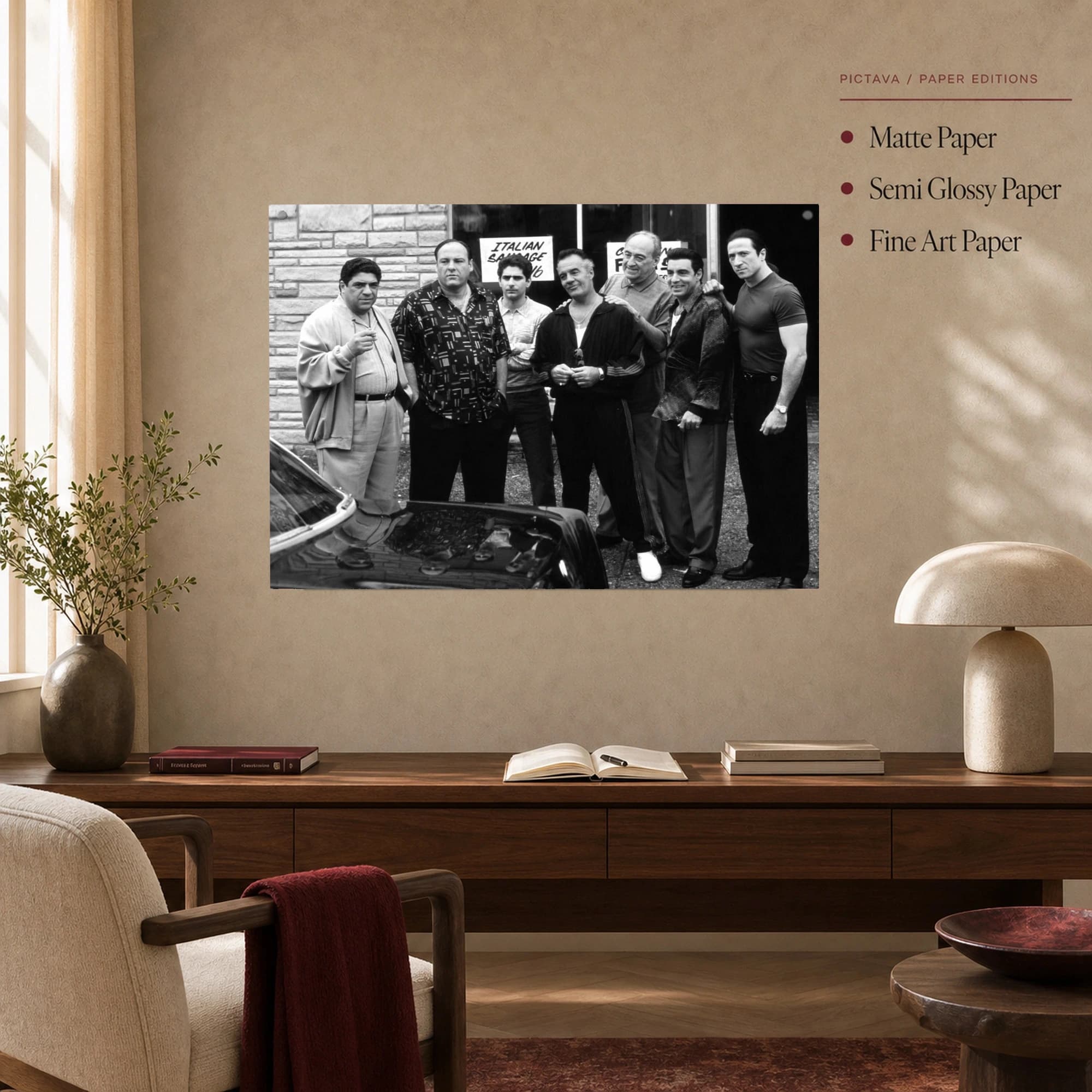 The Sopranos Cast Black and White Wall Art, view 4
