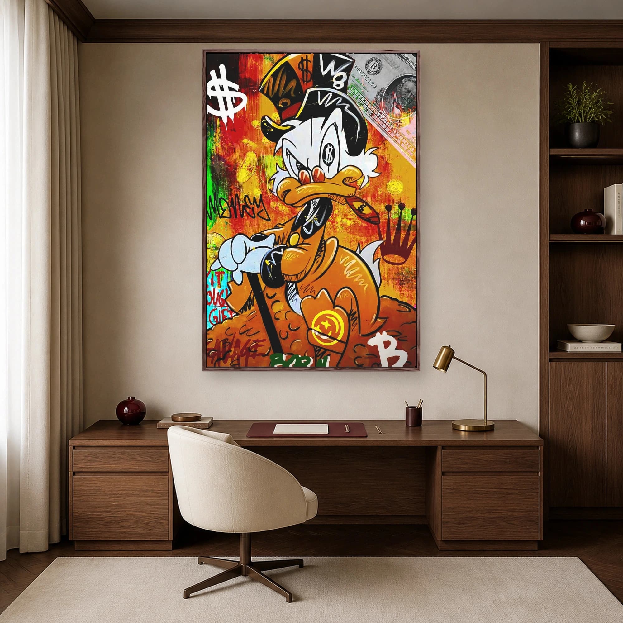 The Wealthy Duck Pop Art Canvas Print, view 6