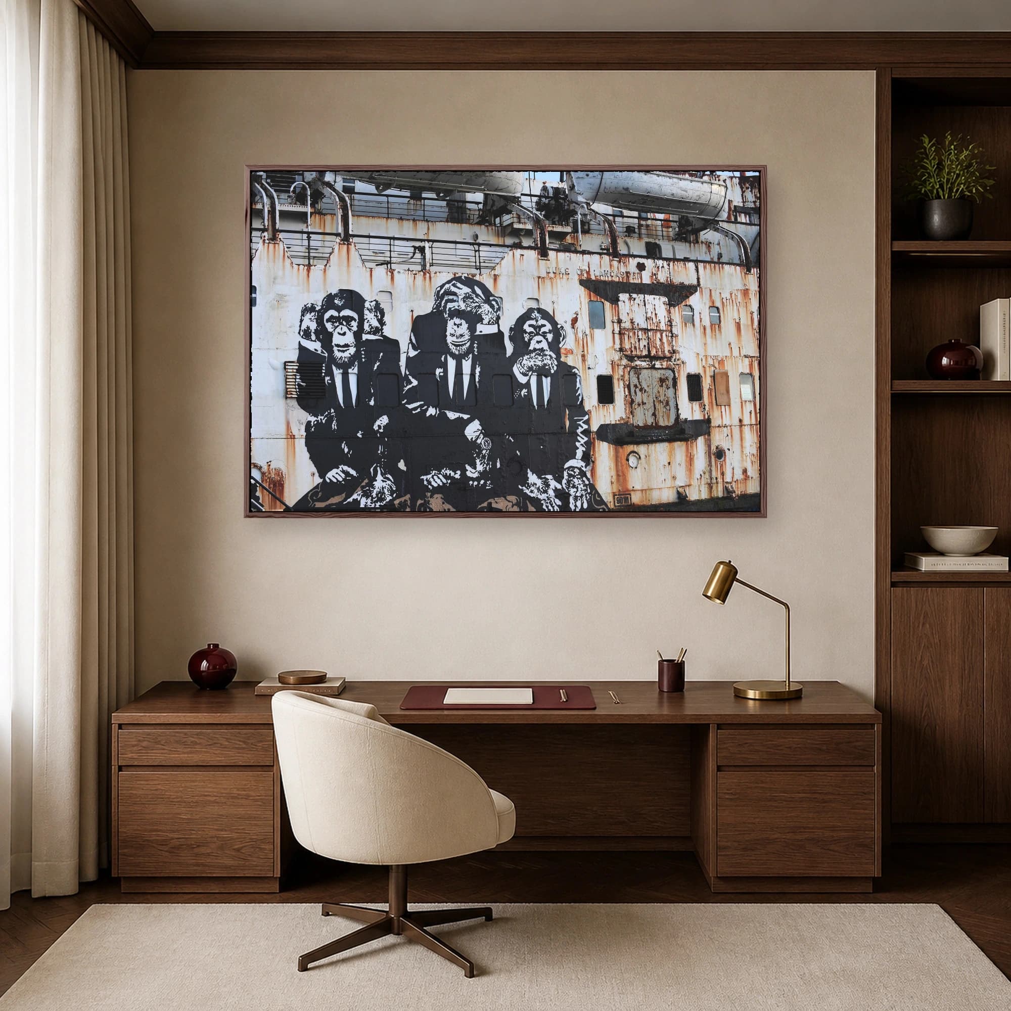 Three Wise Chimps Street Art Canvas Print, view 7