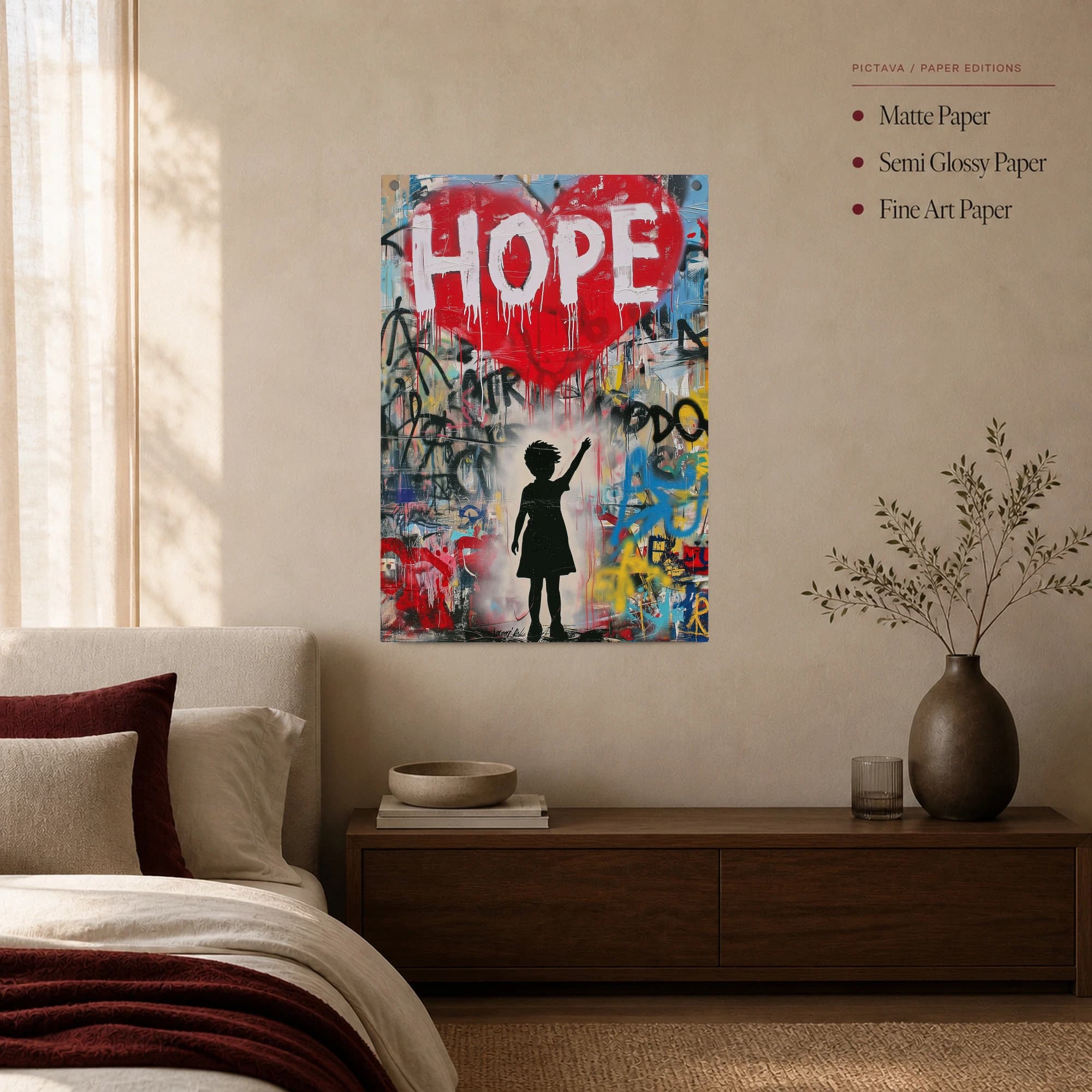 Hope Graffiti Child Urban Street Art Canvas, view 3