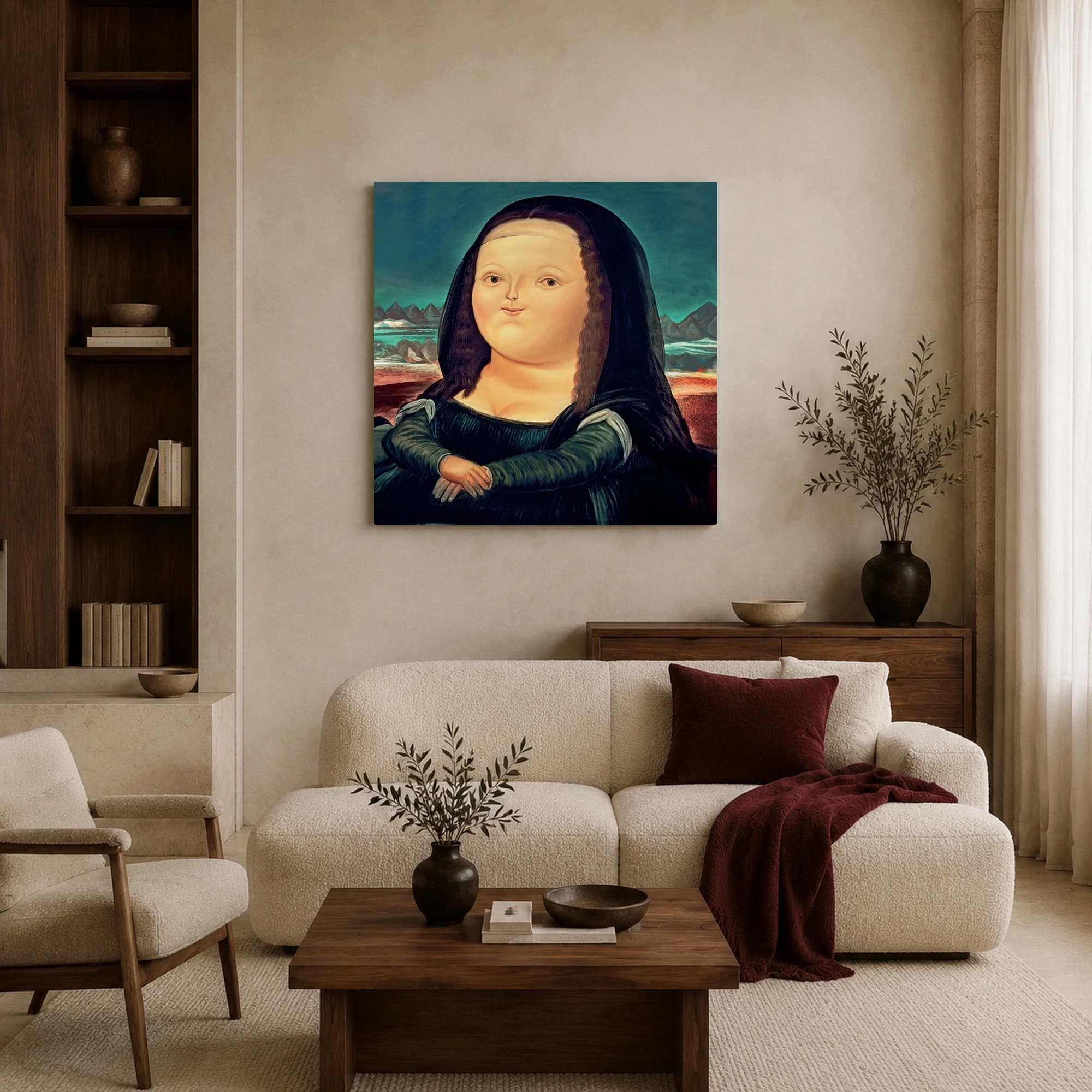 Satirical Mona Lisa Portrait Wall Art Print, view 4
