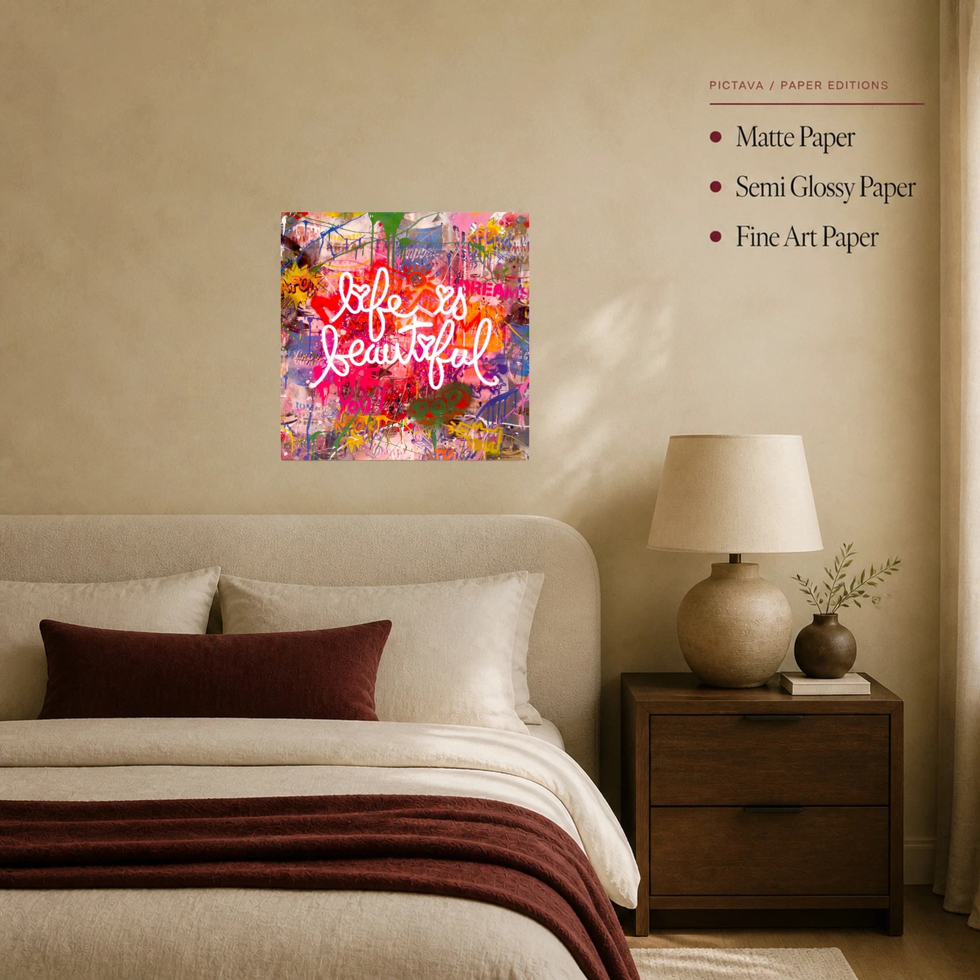 Life is Beautiful Street Art Canvas Print, view 8