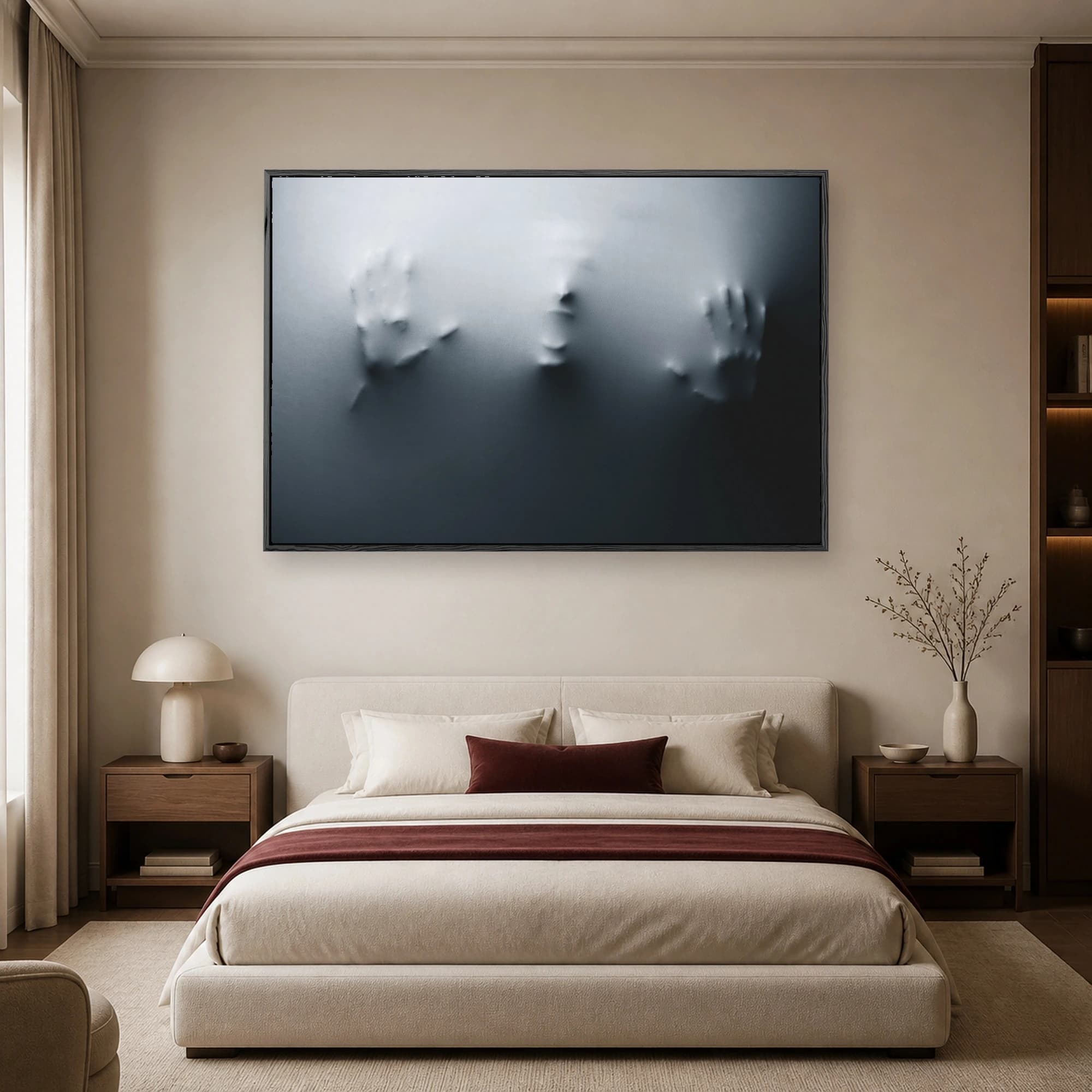 Surrealist Wall Art Veiled Human Face Canvas Print, view 4