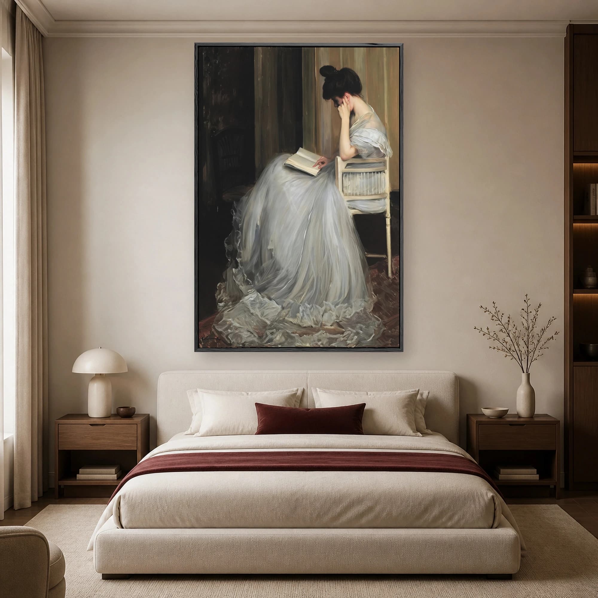 Woman Reading Book Fine Art Canvas & Poster Wall Decor, view 4