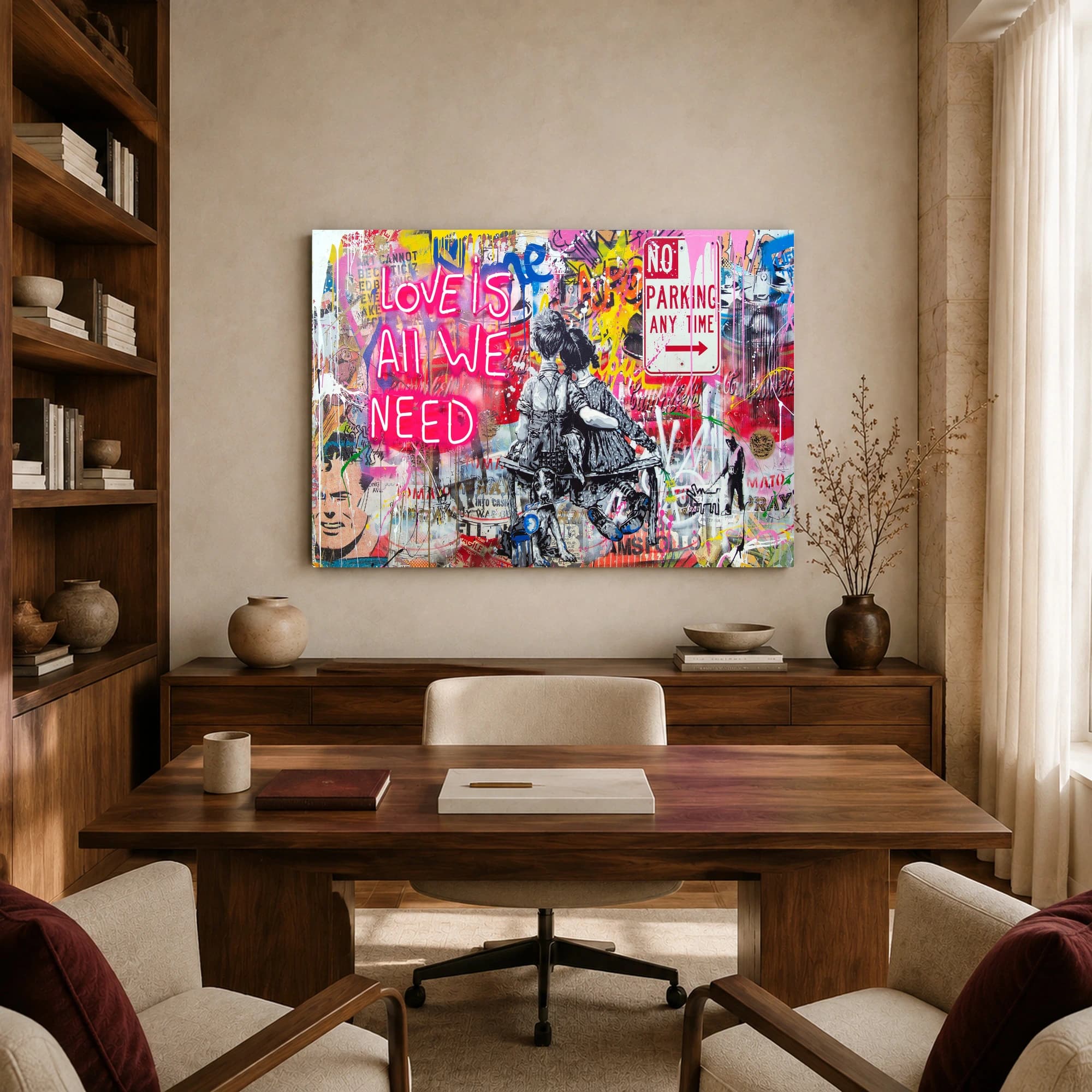 Love Is All We Need Street Art Canvas Print, view 8