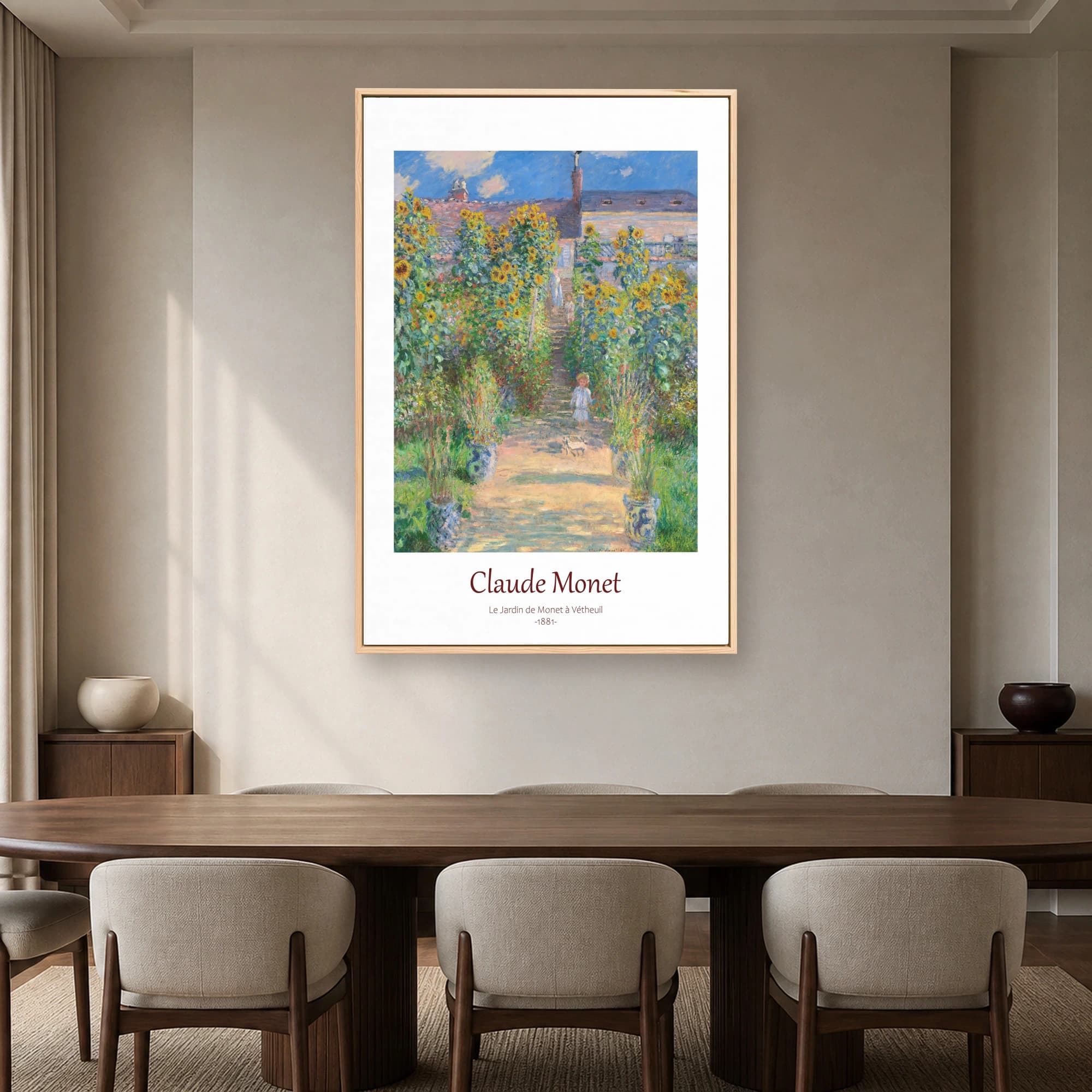 Claude Monet Le Jardin de Monet a Vetheuil Canvas Print, view 4
