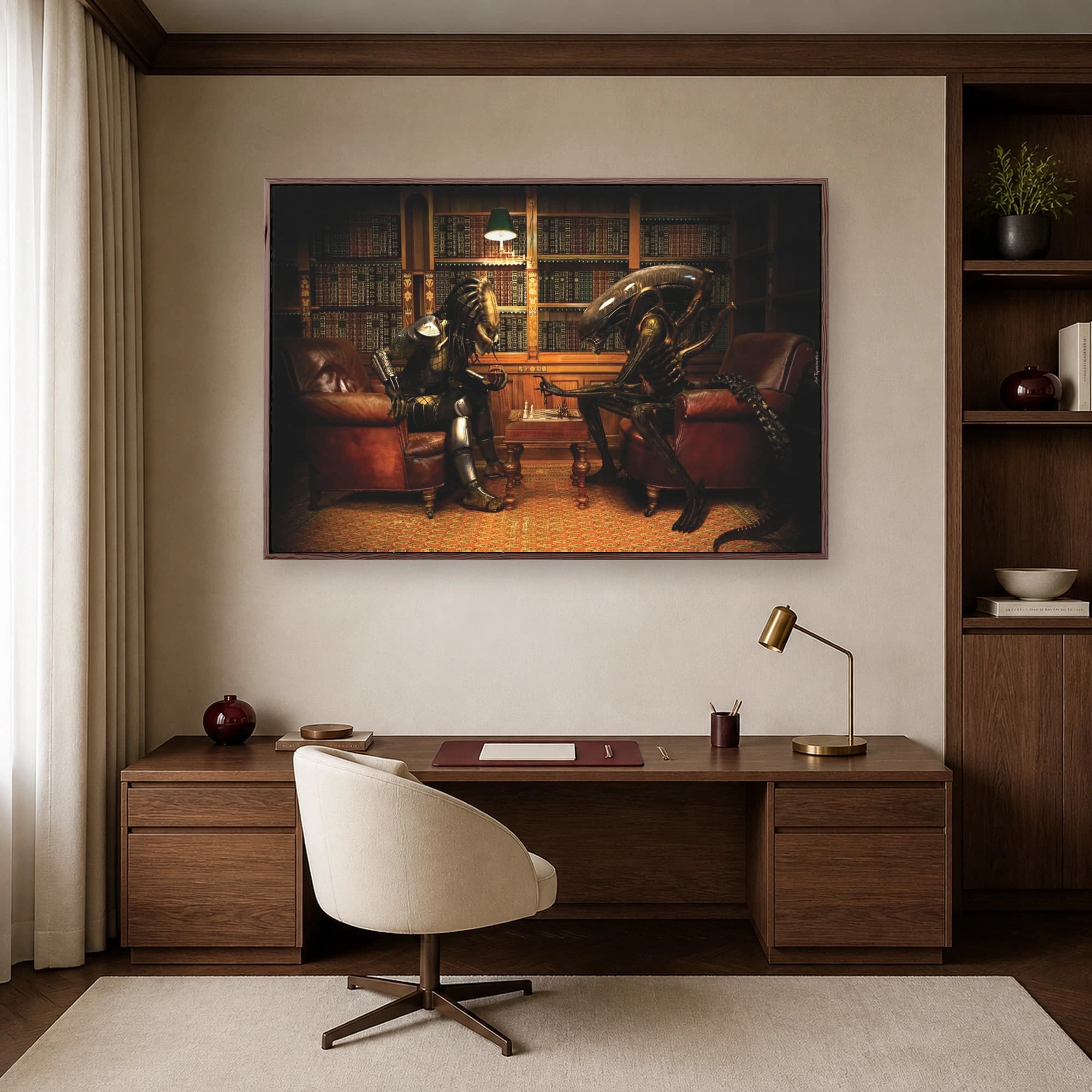 Alien vs Predator Chess Match Canvas Print, view 8