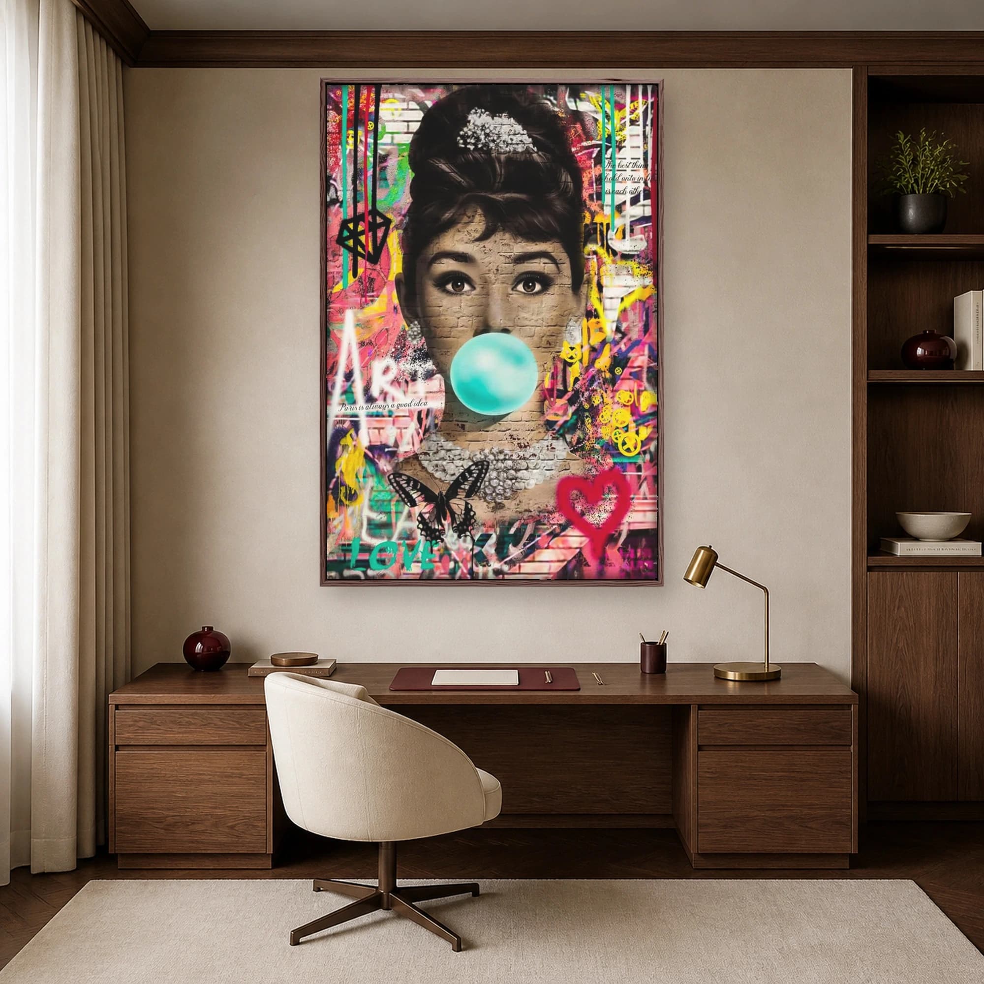 Audrey Hepburn Bubblegum Pop Art Canvas Print, view 6