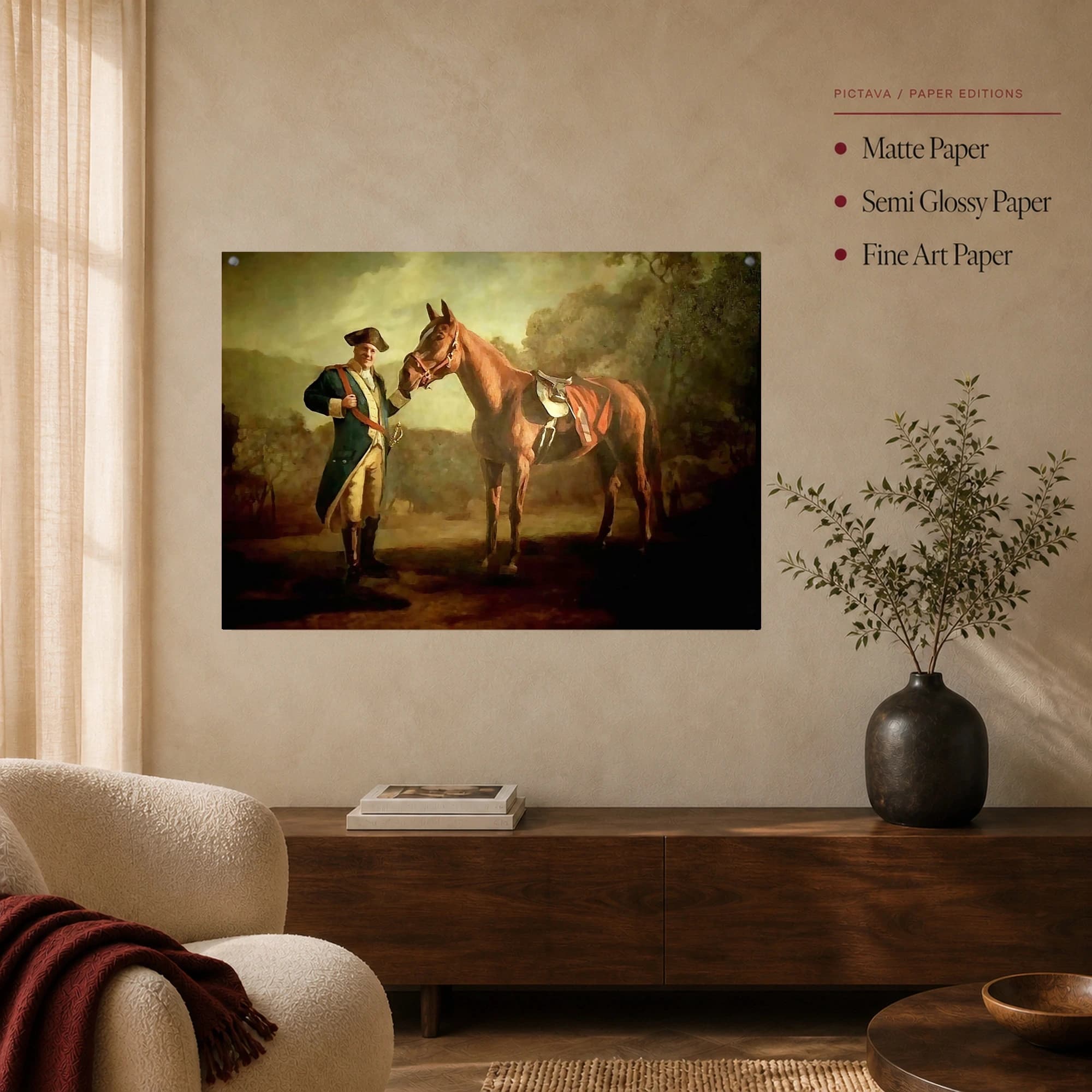 18th Century Officer Equestrian Portrait Wall Art Canvas Print, view 4