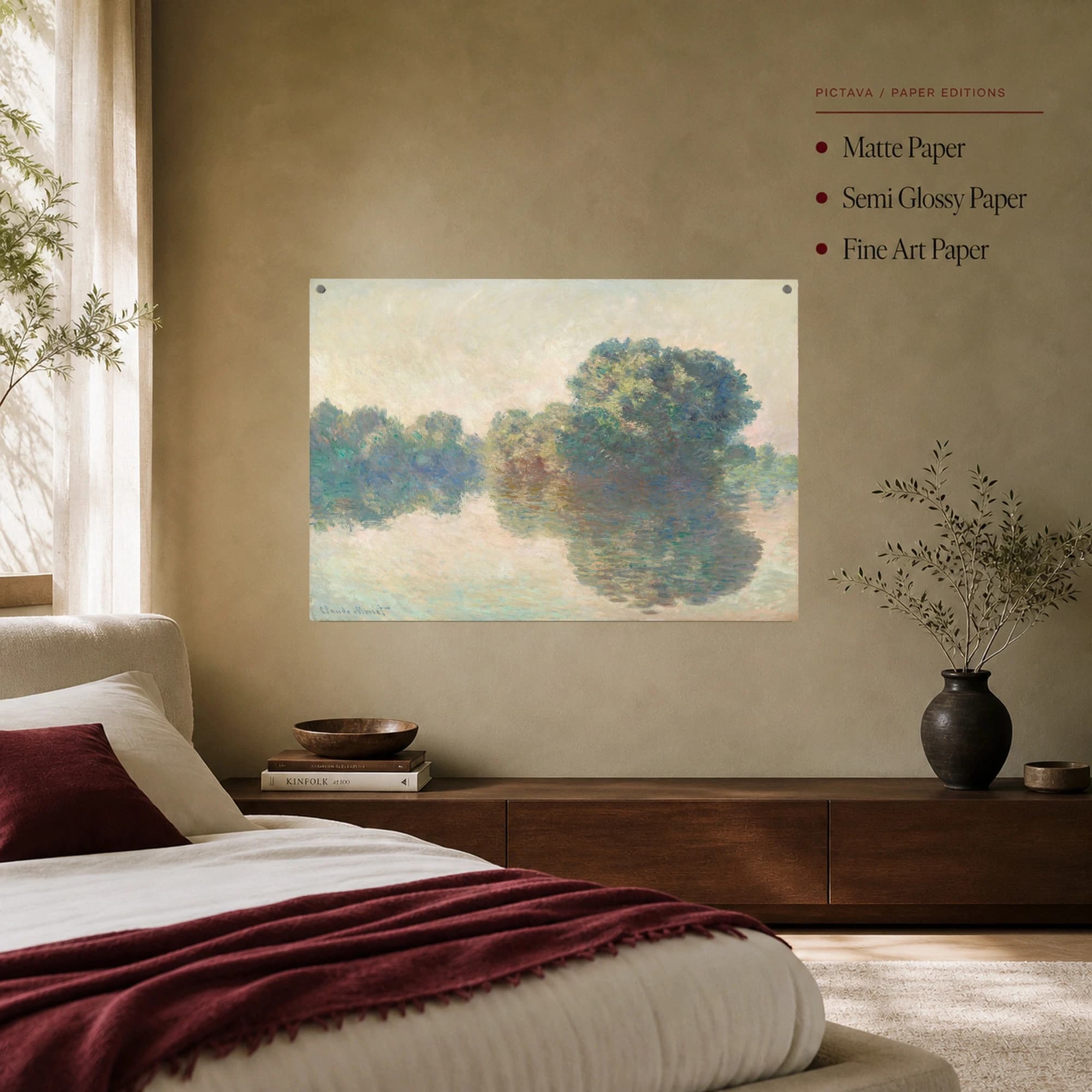 Trees on the River Bank – Impressionist Canvas Print, view 7