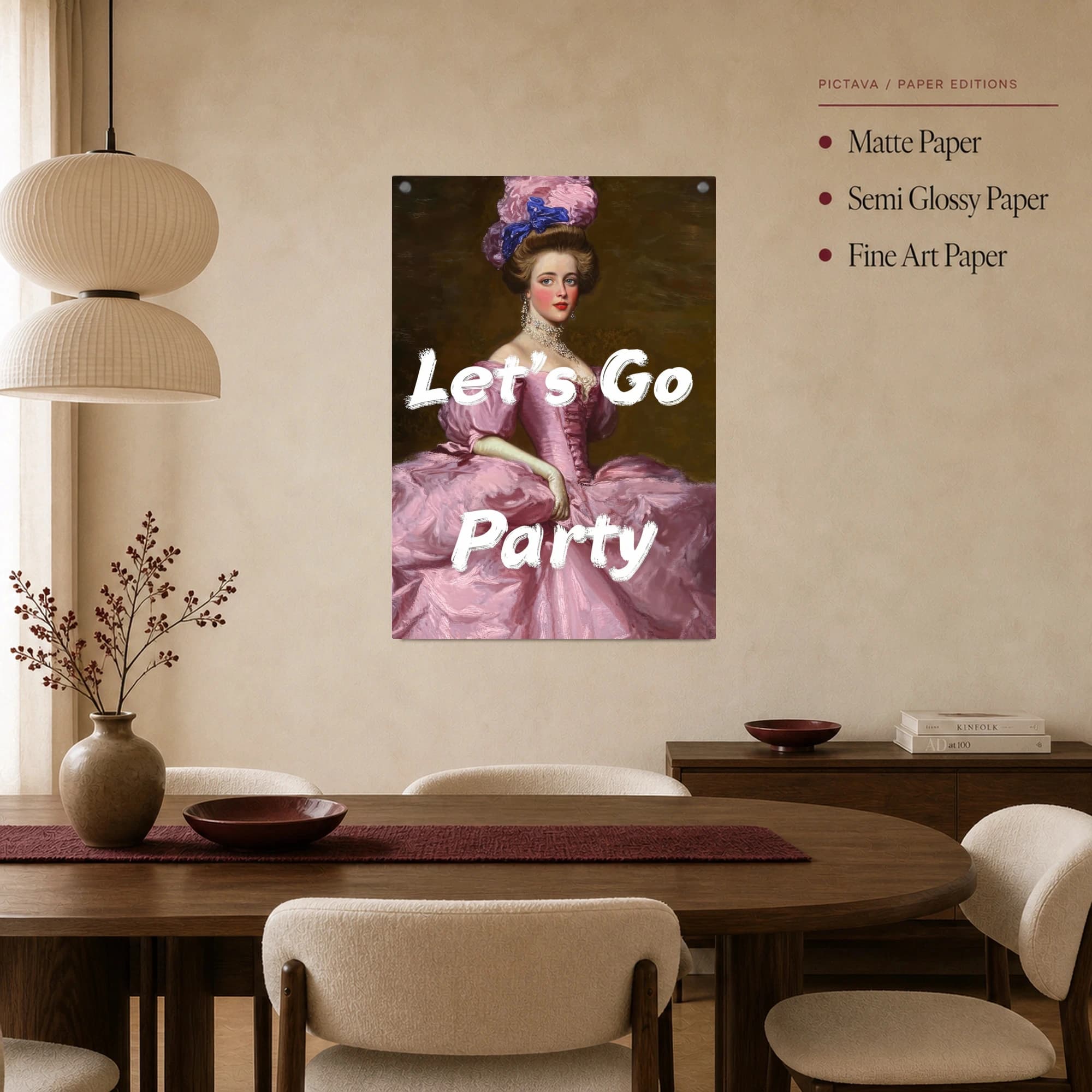 Let's Go Party Funny Classical Portrait Wall Art, view 3