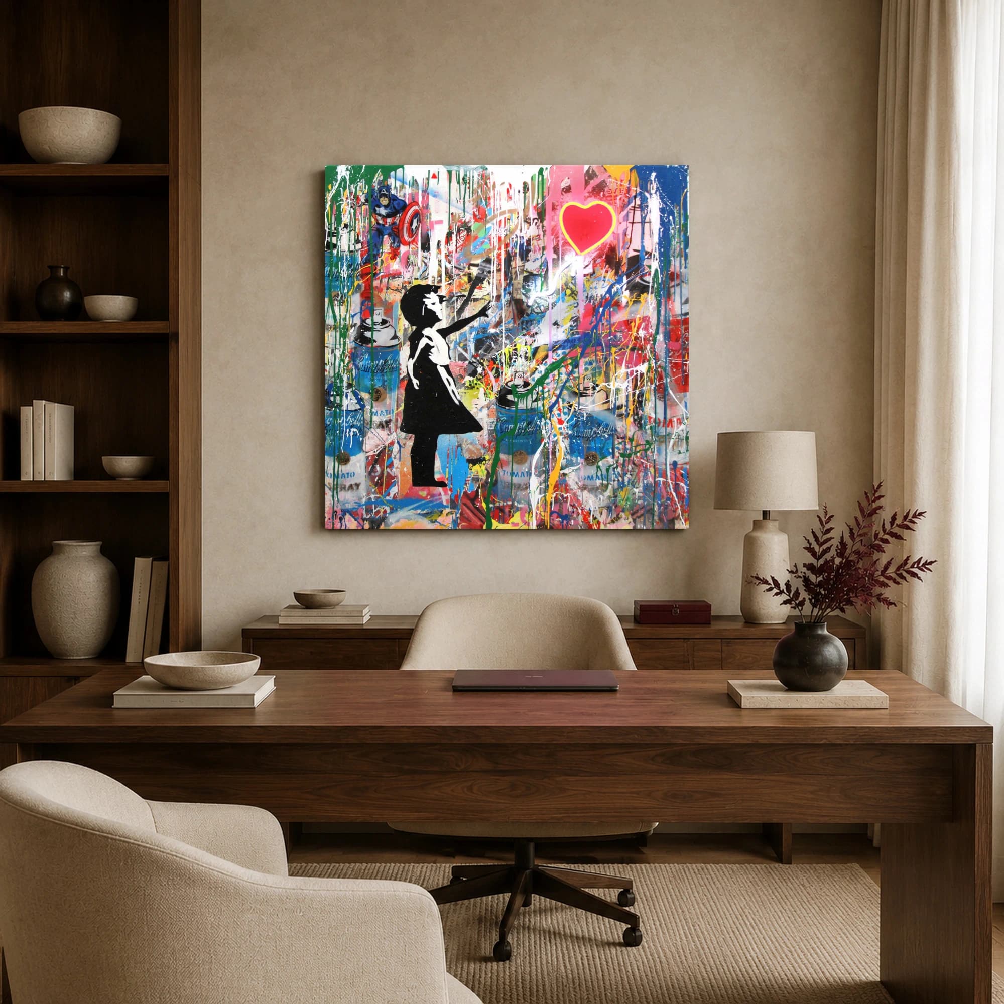 Girl with Red Balloon Urban Street Pop Art Print, view 3