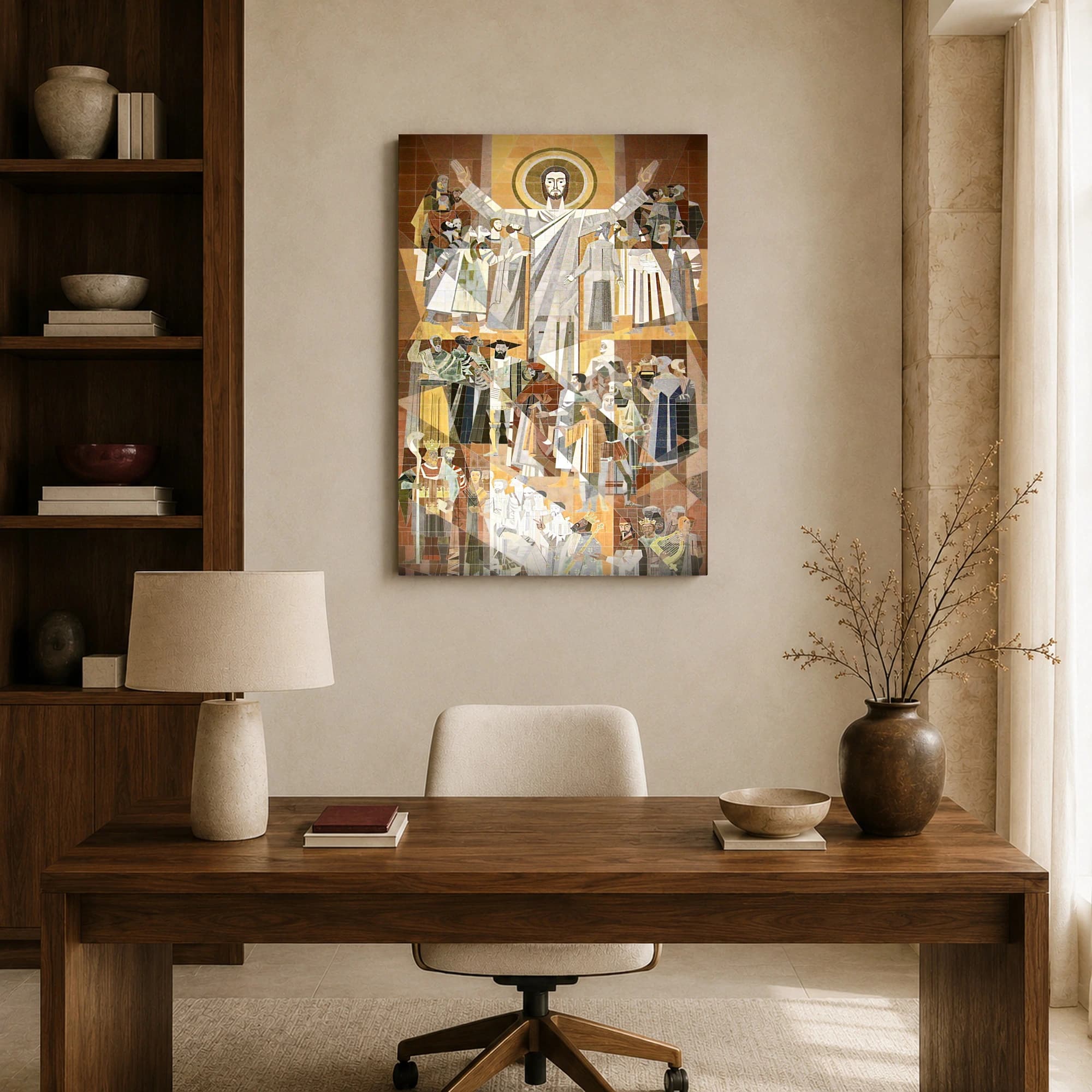 Christ of the Ohio Mid-Century Mosaic Canvas Print, view 8