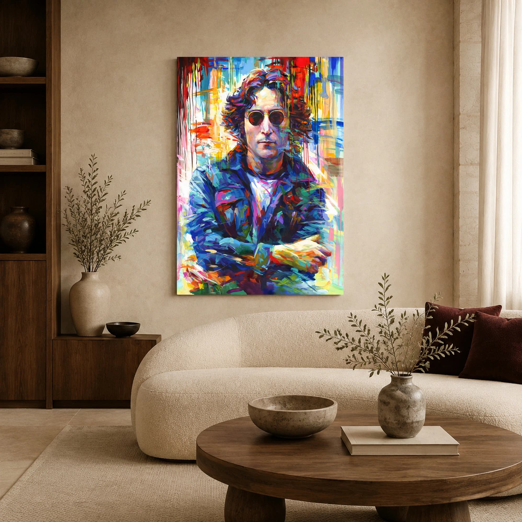 John Lennon Colorful Pop Art Portrait Canvas Print, view 6